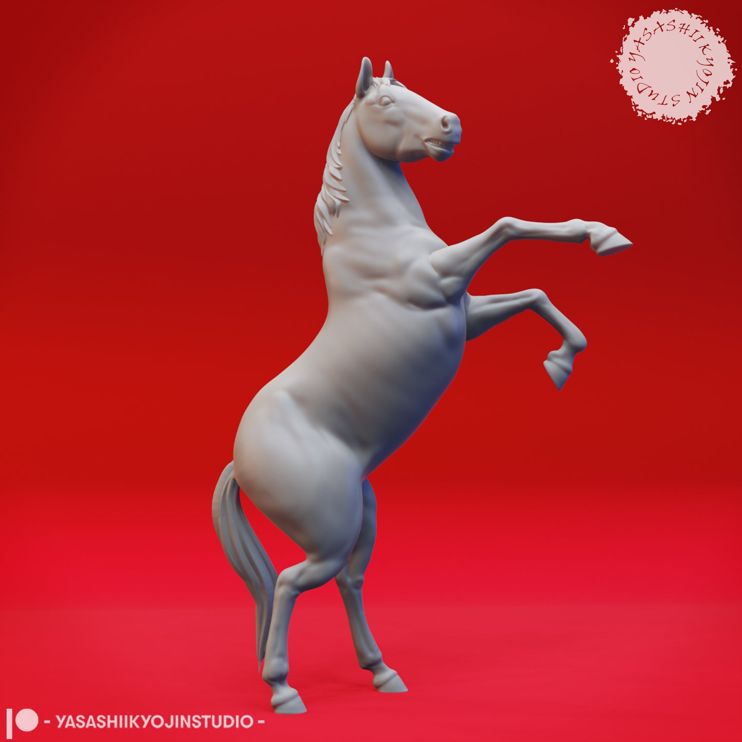 Horse - Rearing - 3D Printed Mini for Tabletop Gaming, Dungeons and Dragons, Pathfinder, Kings of War and other RPG's