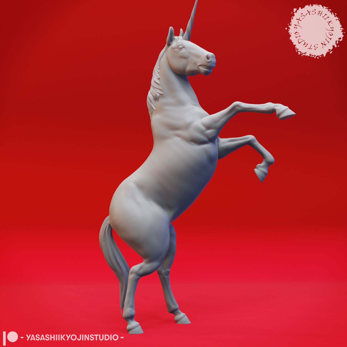 Horse - Rearing - 3D Printed Mini for Tabletop Gaming, Dungeons and Dragons, Pathfinder, Kings of War and other RPG's