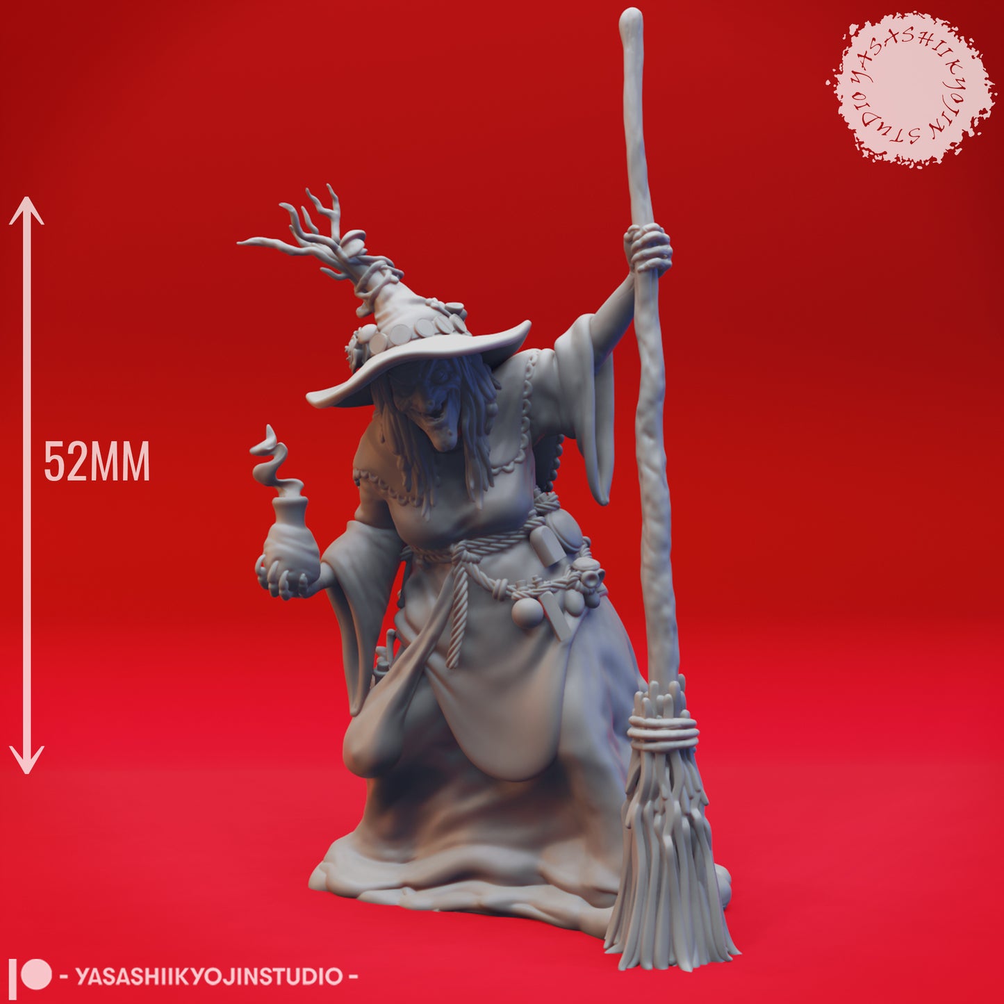 Barovian Witch - 3D Printed Mini for Tabletop Gaming, Dungeons and Dragons, Pathfinder, Kings of War and other RPG's
