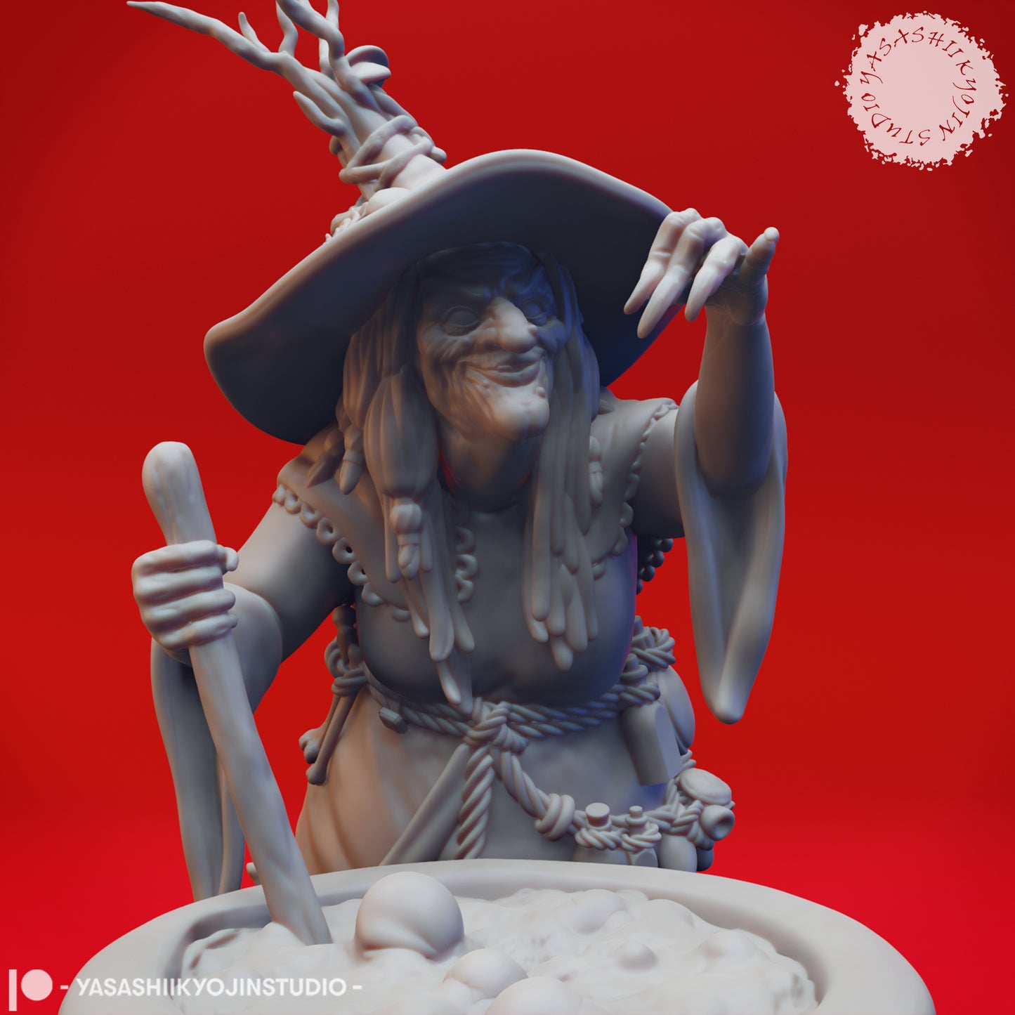 Barovian Witch - Cauldron - Tabletop Miniature (Pre-Supported)