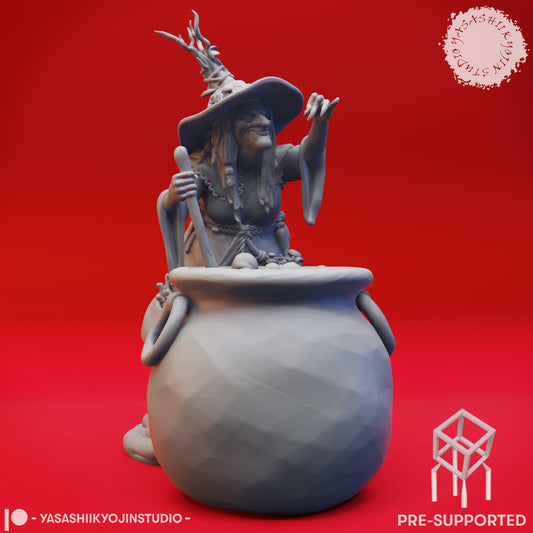 Barovian Witch - Cauldron - Tabletop Miniature (Pre-Supported)