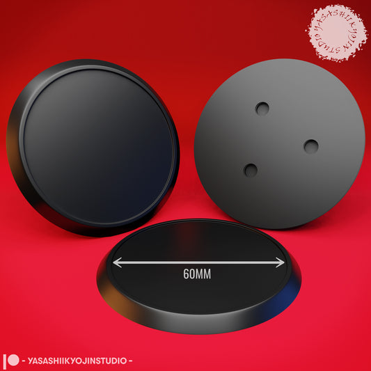 Bases - 60mm - 3D Printed Base for Tabletop Gaming, Dungeons and Dragons, Pathfinder, Kings of War and other RPG's