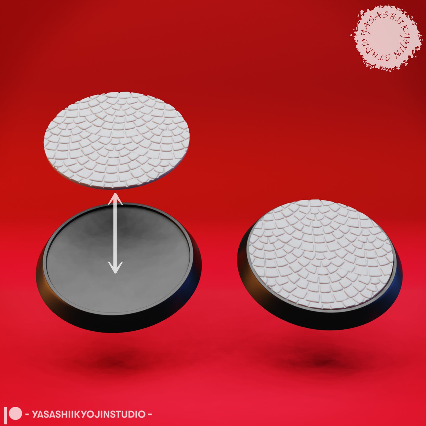 Basing Topper - Cobble - 32mm - 3D Printed Minis for Tabletop Gaming, Dungeons and Dragons, Pathfinder, Kings of War and other RPG's