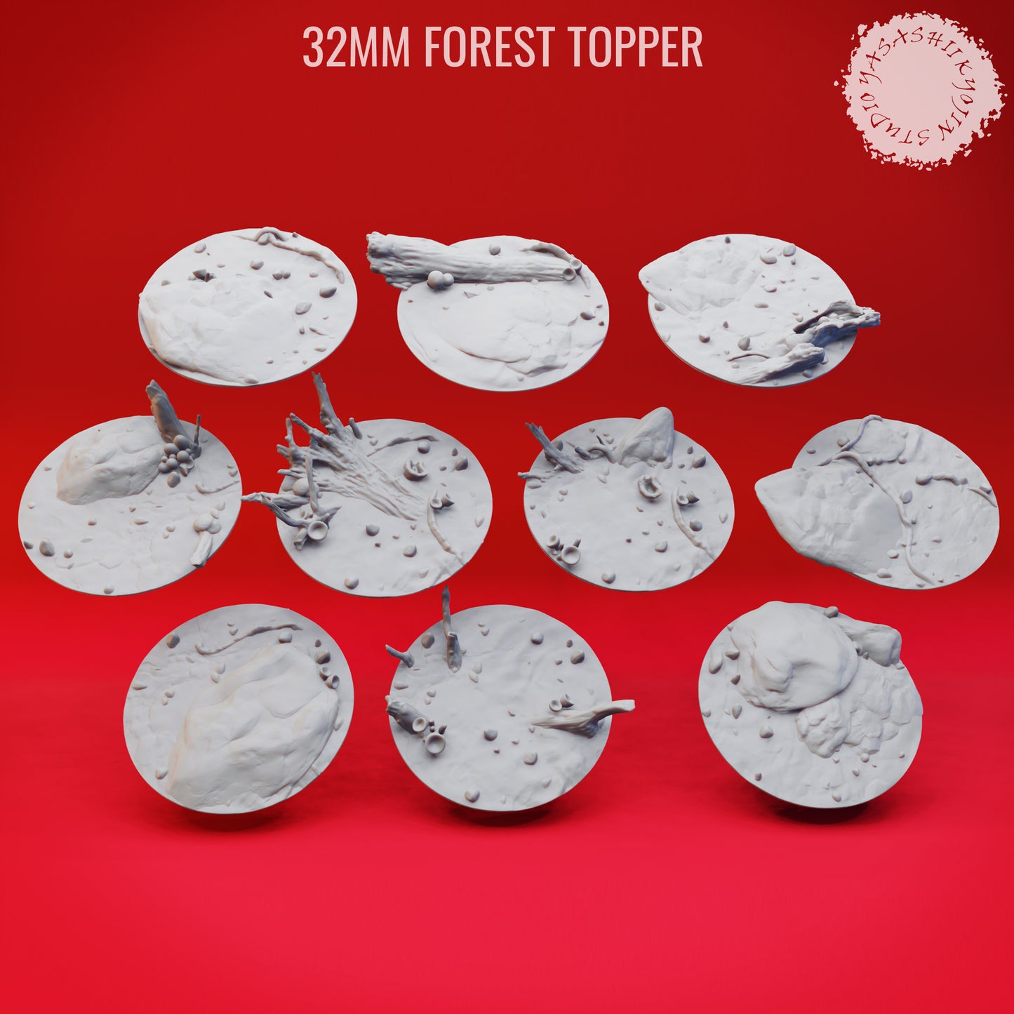 Basing Topper - Forest - 32mm - 3D Printed Minis for Tabletop Gaming, Dungeons and Dragons, Pathfinder, Kings of War and other RPG's