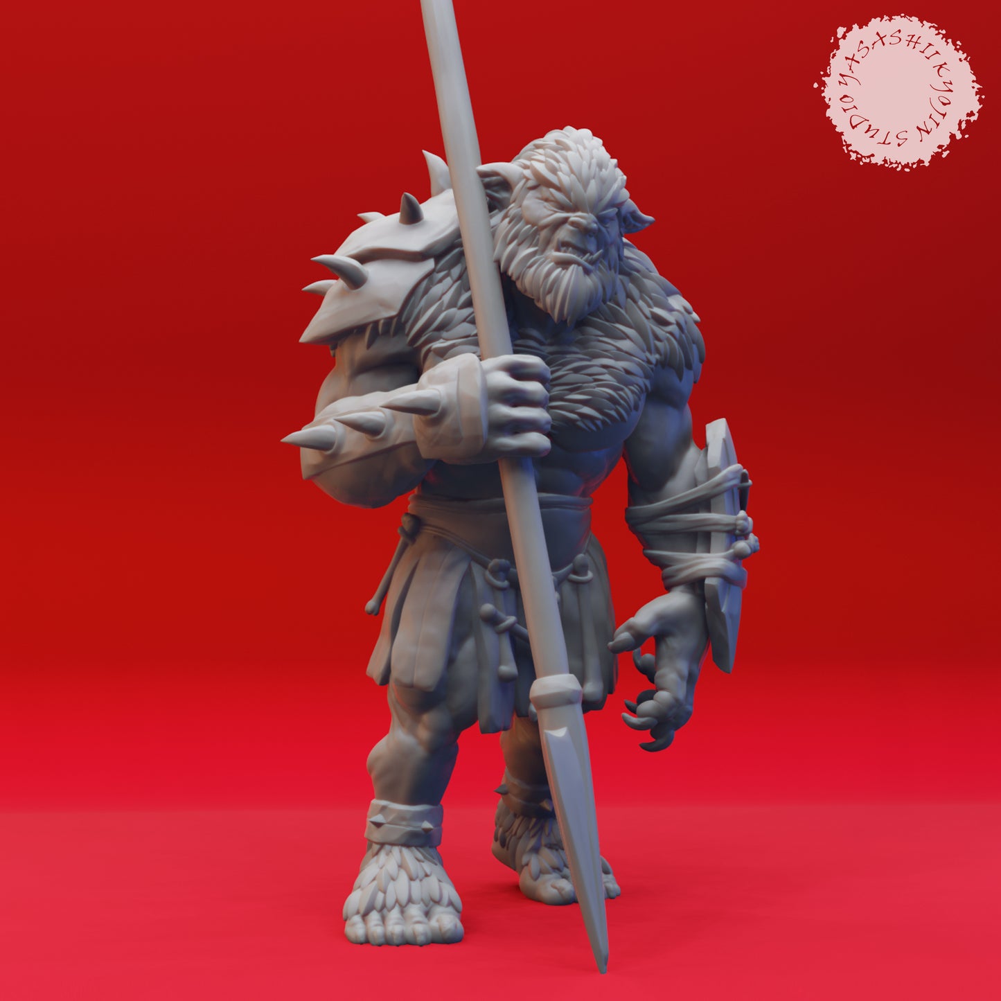 Bugbear - Spear - 3D Printed Mini for Tabletop Gaming, Dungeons and Dragons, Pathfinder, Kings of War and other RPG's
