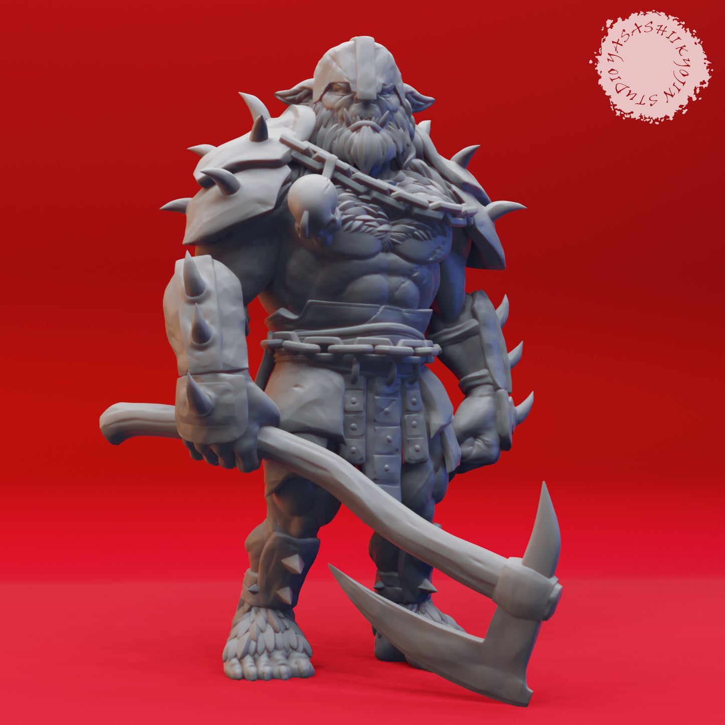 Bugbear - Warchief- 3D Printed Mini for Tabletop Gaming, Dungeons and Dragons, Pathfinder, Kings of War and other RPG's