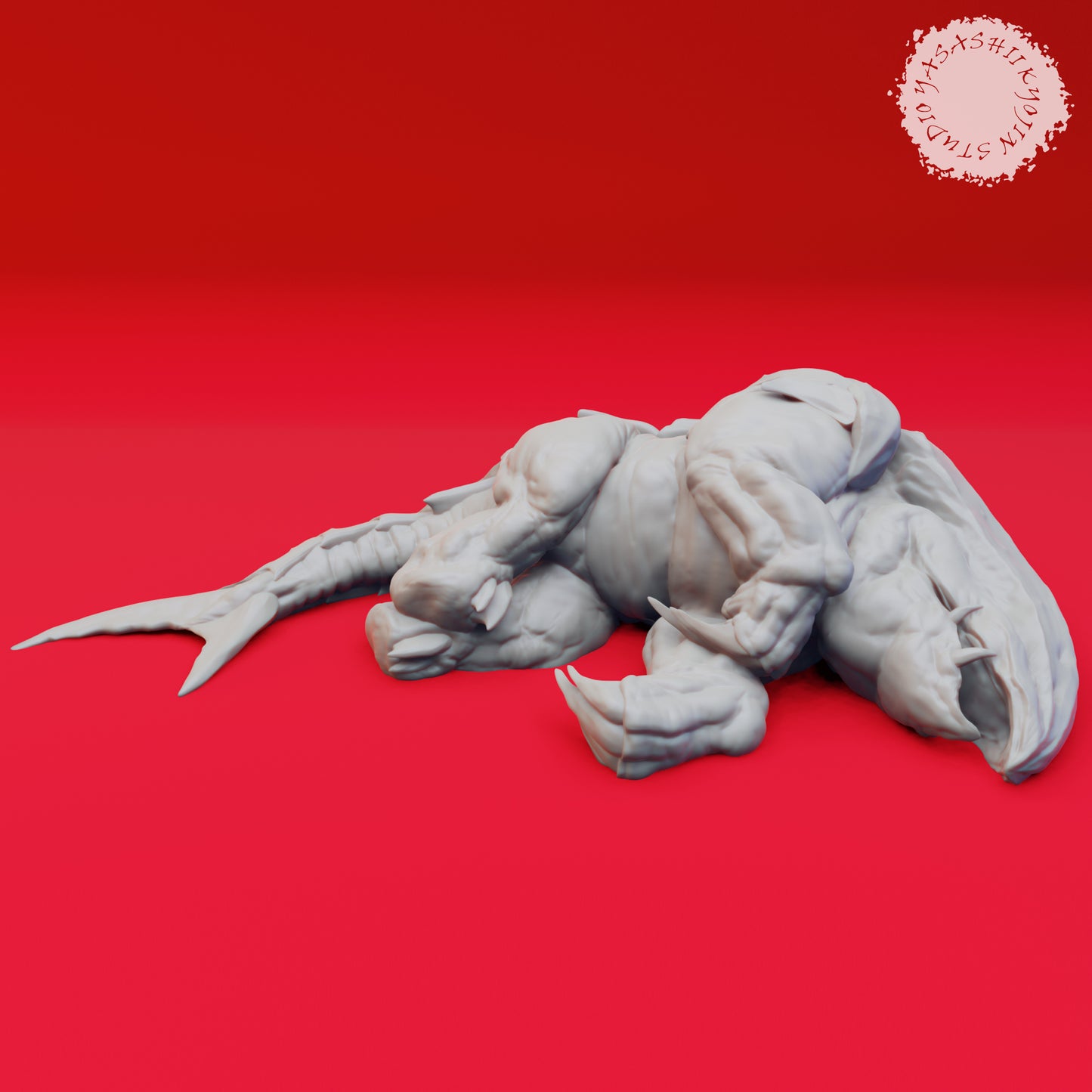 Bulette - Defeated - 3D Printed Mini for Tabletop Gaming, Dungeons and Dragons, Pathfinder, Kings of War and other RPG's