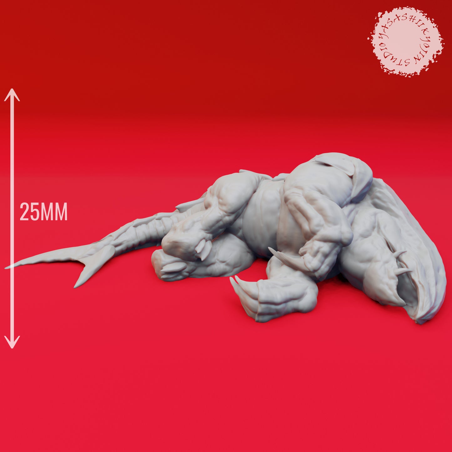 Bulette - Defeated - 3D Printed Mini for Tabletop Gaming, Dungeons and Dragons, Pathfinder, Kings of War and other RPG's
