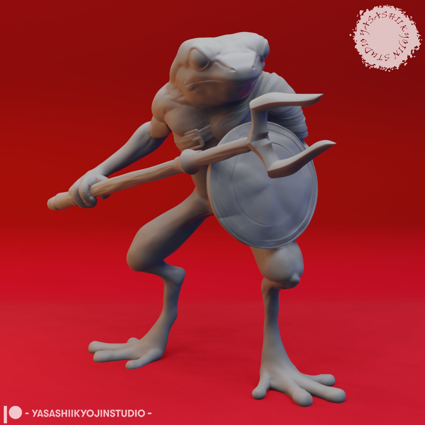 Bullywug - Trident - 3D Printed Mini for Tabletop Gaming, Dungeons and Dragons, Pathfinder, Kings of War and other RPG's