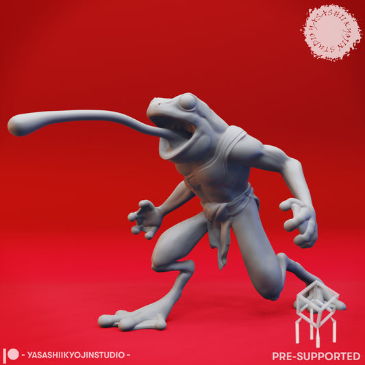 Bullywug - Tongue - Tabletop Miniature (Pre-Supported STL)