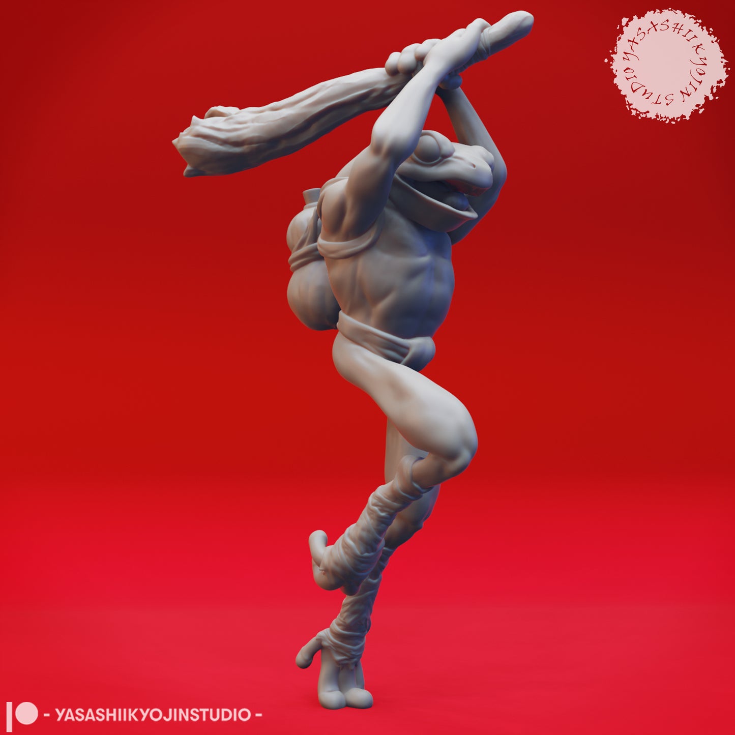 Bullywug - Club - 3D Printed Mini for Tabletop Gaming, Dungeons and Dragons, Pathfinder, Kings of War and other RPG's