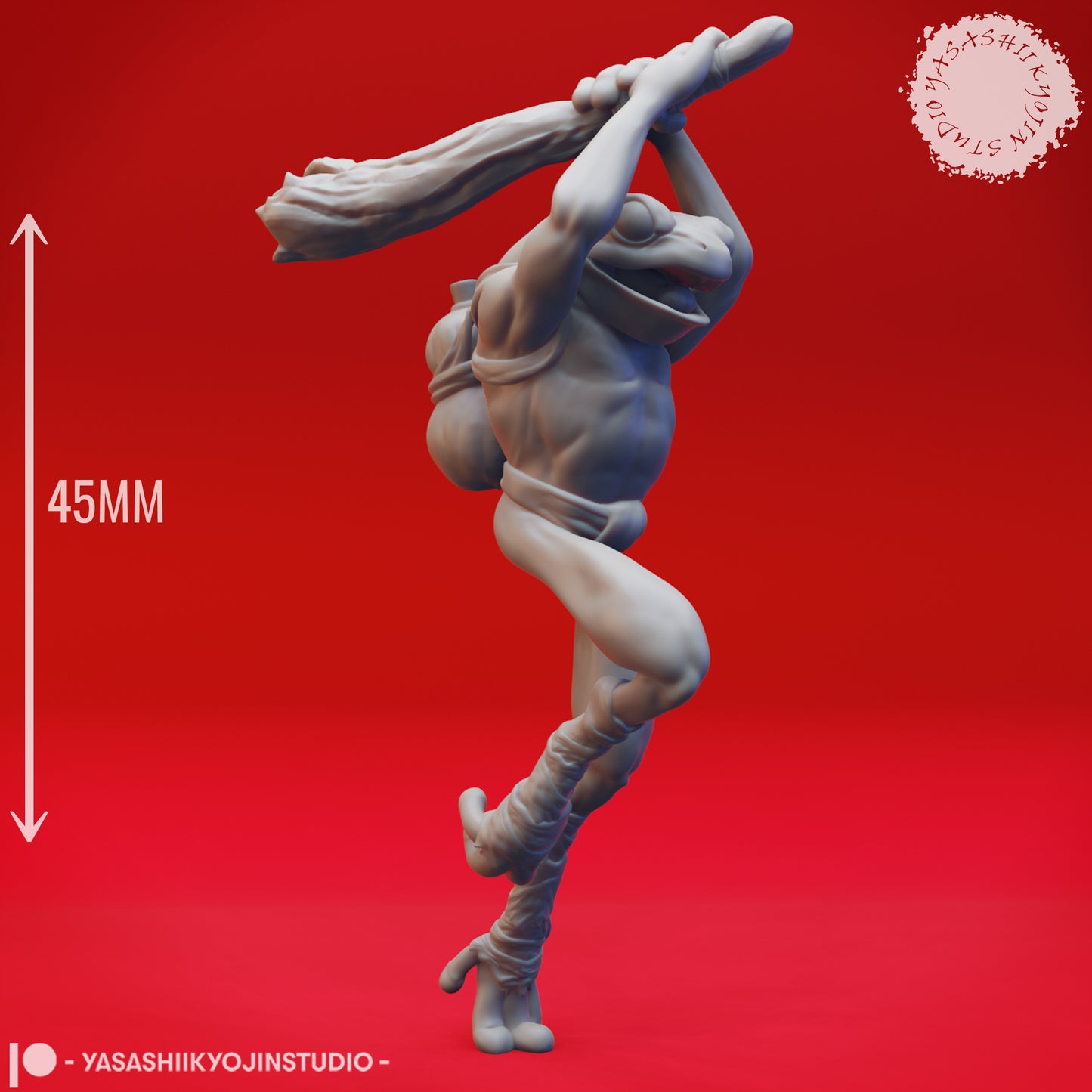 Bullywug - Club - Tabletop Miniature (Pre-Supported STL)