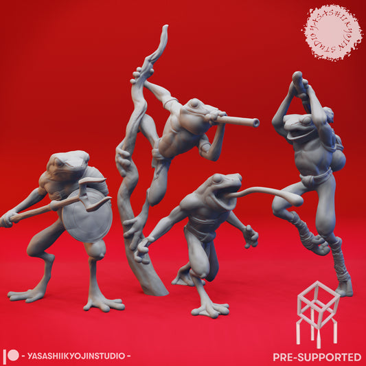 Bullywug Mob - Tabletop Miniatures (Pre-Supported STL)