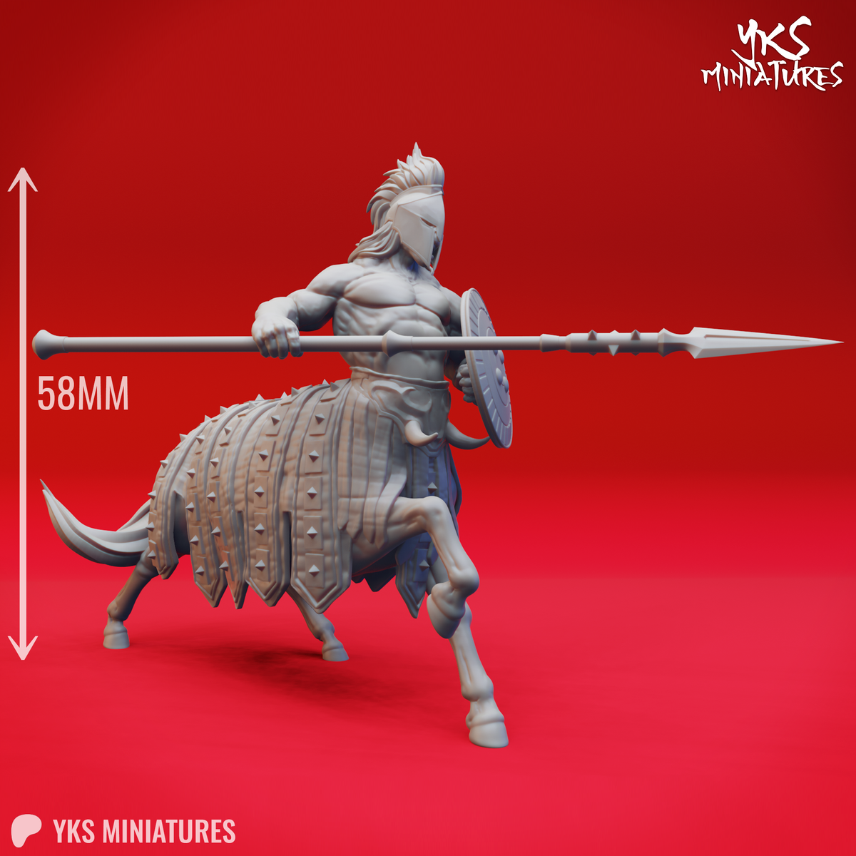 Centaur - Champion - 3D Printed Mini for Tabletop Gaming, Dungeons and Dragons, Pathfinder, Kings of War and other RPG's