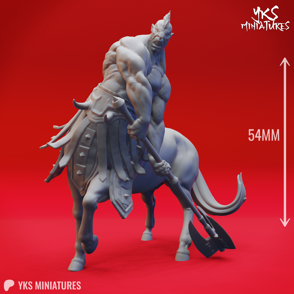Centaur - Mace - 3D Printed Mini for Tabletop Gaming, Dungeons and Dragons, Pathfinder, Kings of War and other RPG's