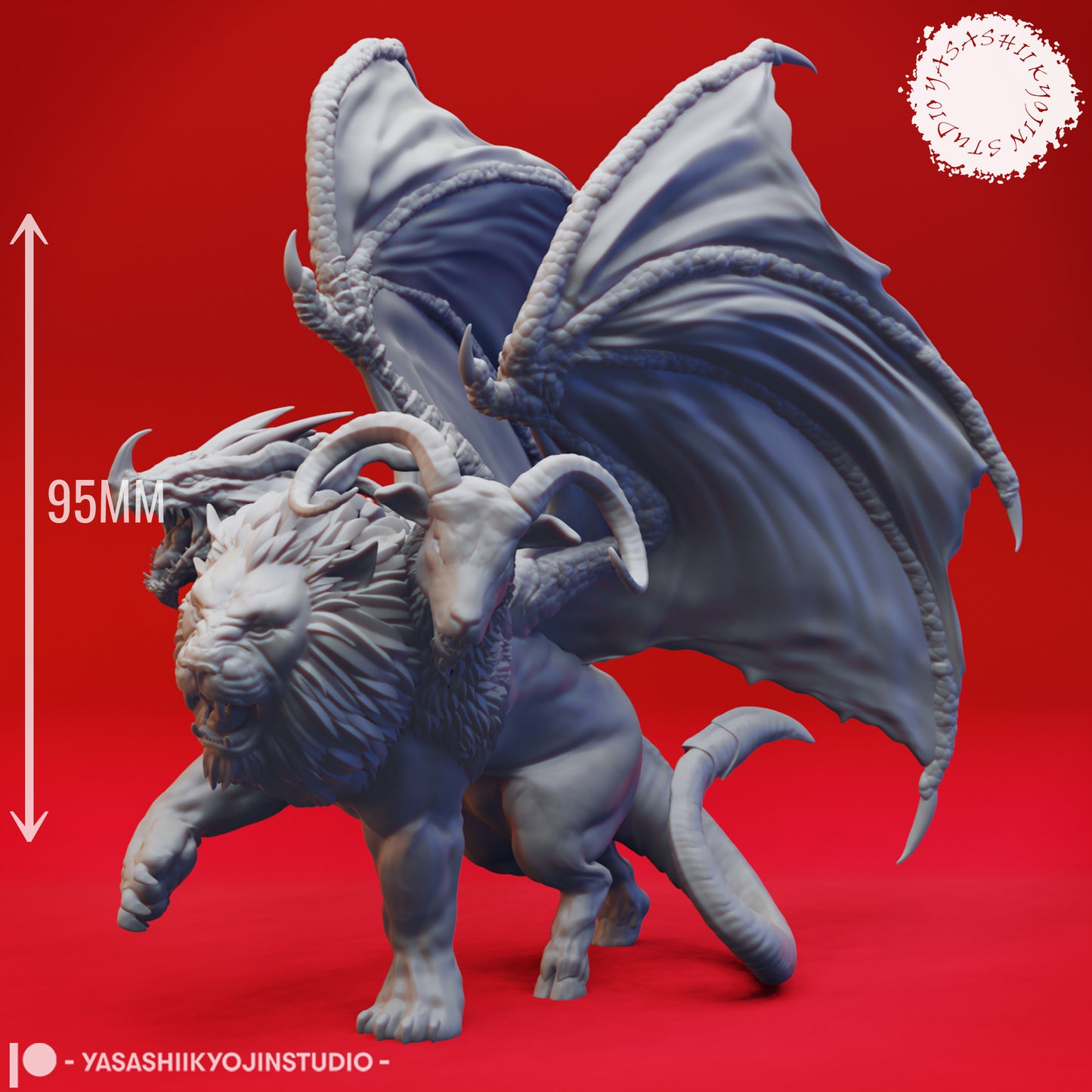 Chimera - 3D Printed Mini for Tabletop Gaming, Dungeons and Dragons, Pathfinder, Kings of War and other RPG's
