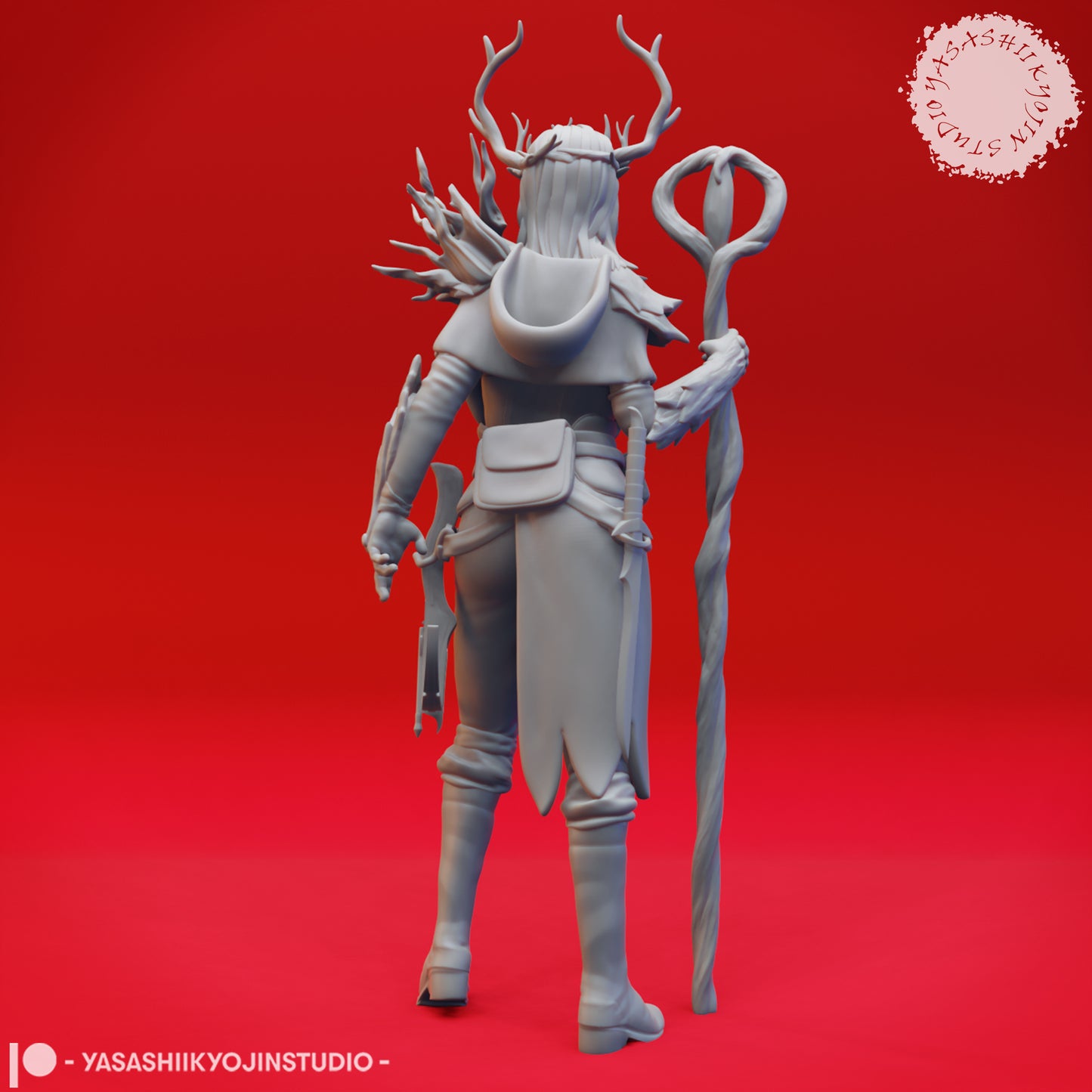 Druid - Lvl 10 - Female - 3D Printed Mini for Tabletop Gaming, Dungeons and Dragons, Pathfinder, Kings of War and other RPG's