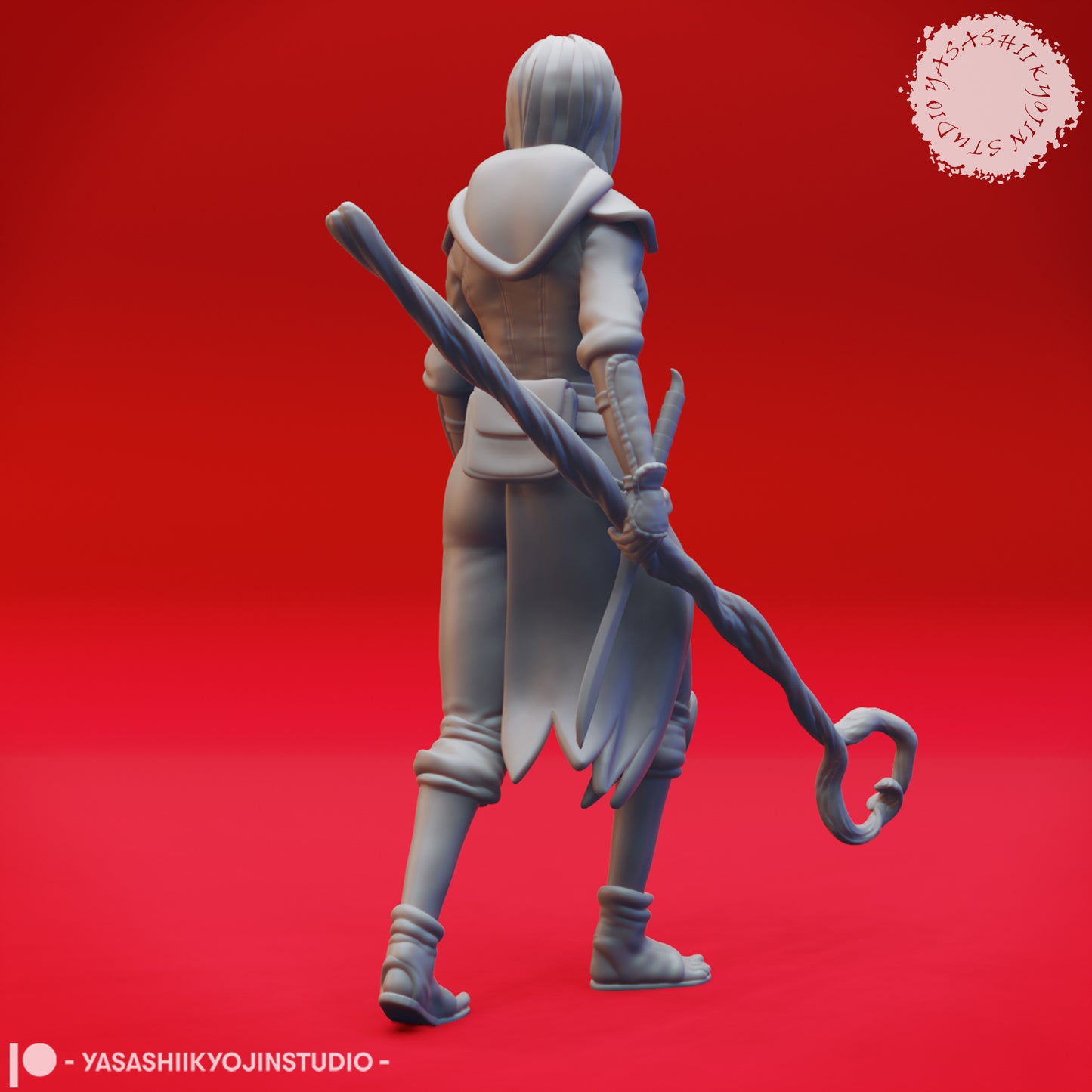 Druid - Lvl 1 - Female - 3D Printed Mini for Tabletop Gaming, Dungeons and Dragons, Pathfinder, Kings of War and other RPG's