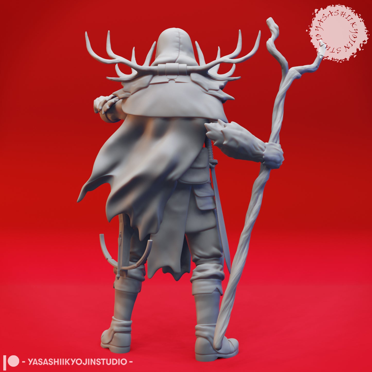 Druid - Human Male - Lvl 10 - Tabletop Miniatures (Pre-Supported)