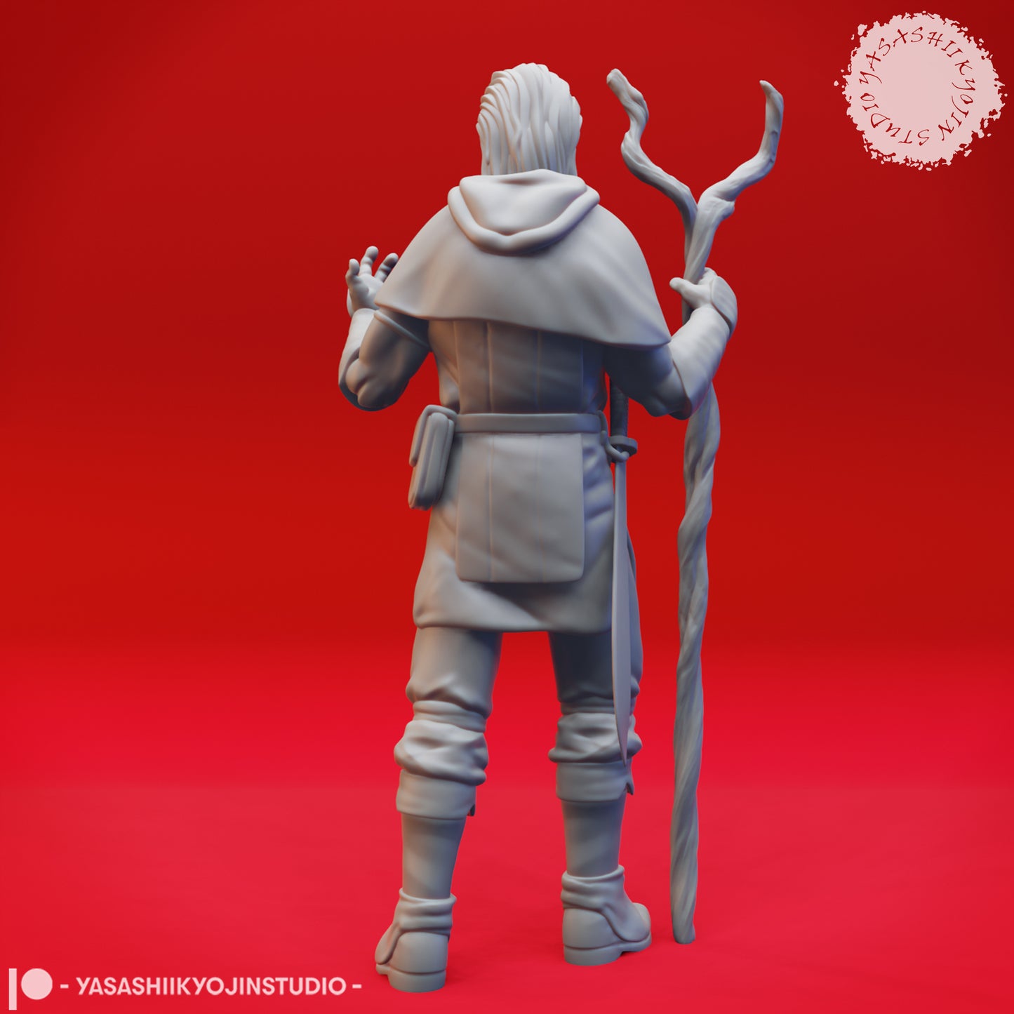 Druid - Lvl 1 - Male - 3D Printed Mini for Tabletop Gaming, Dungeons and Dragons, Pathfinder, Kings of War and other RPG's