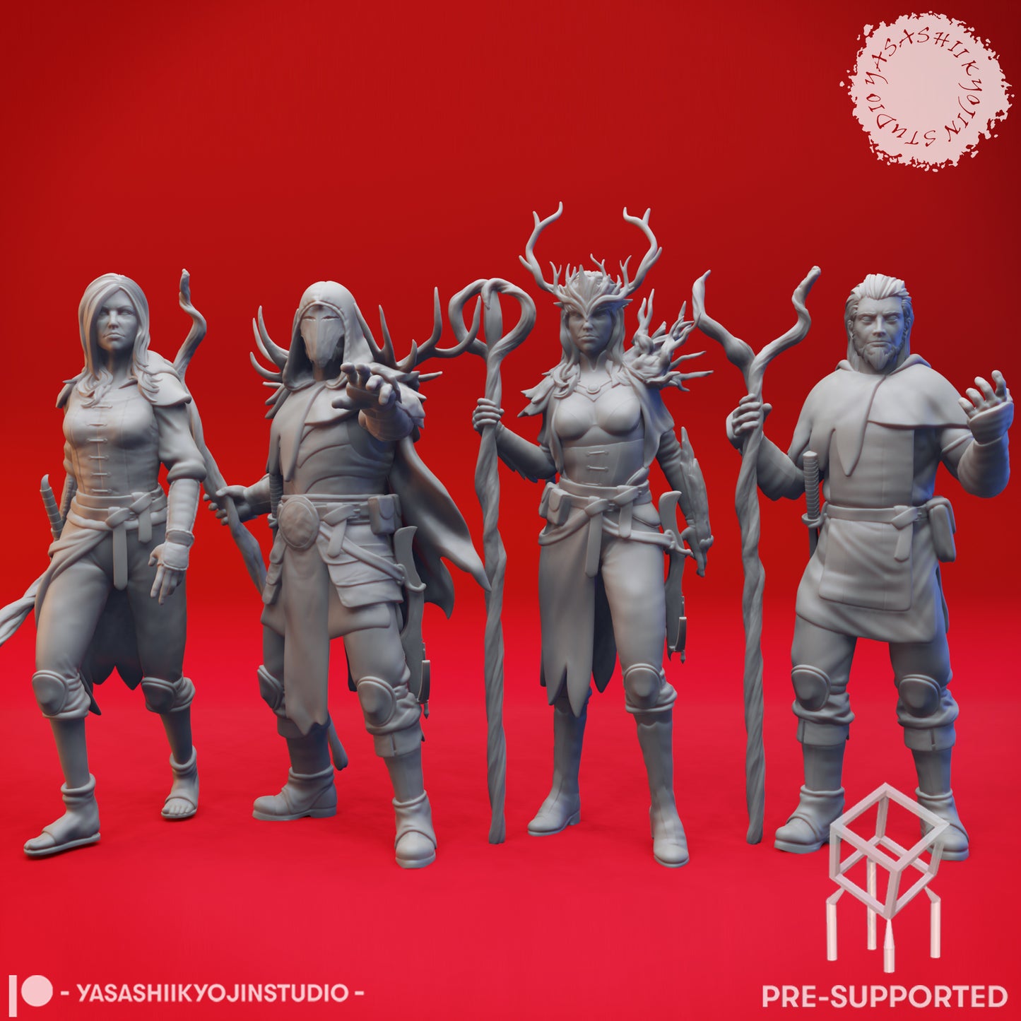 Druids - Human - Level Up - Tabletop Miniatures (Pre-Supported)