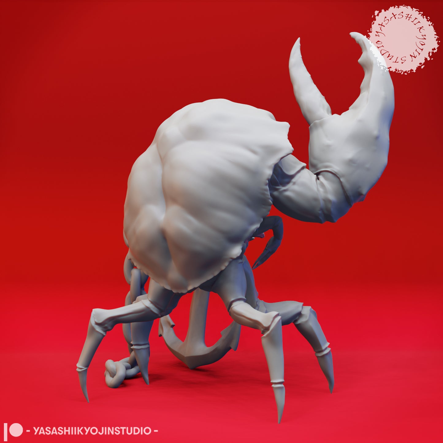 Crabfolk - Anchor - Tabletop Miniatures (Pre-Supported STL)