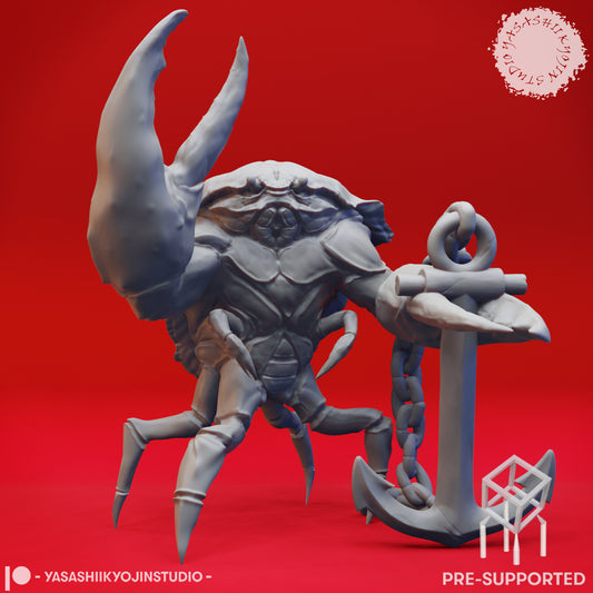 Crabfolk - Anchor - Tabletop Miniatures (Pre-Supported STL)