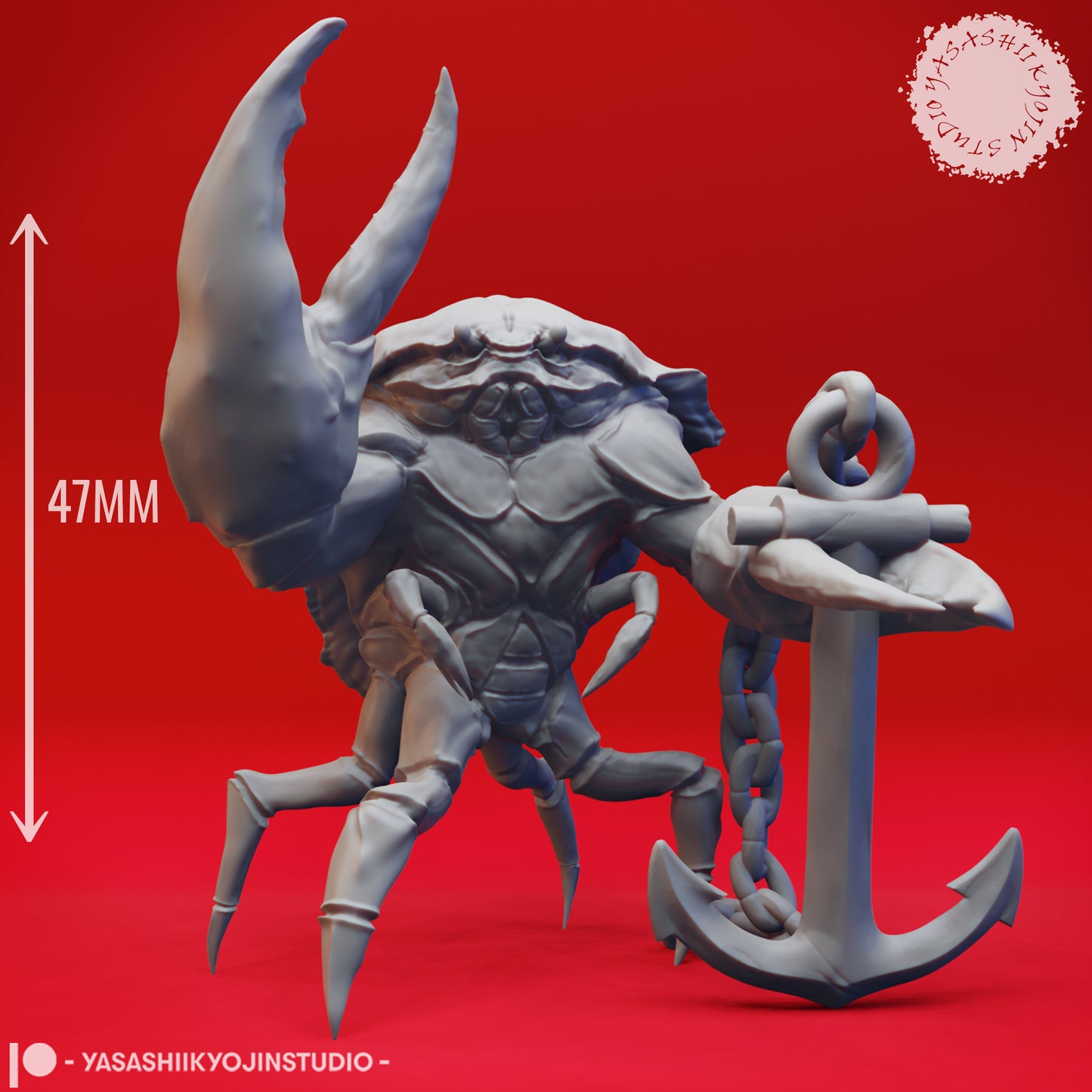 Crabfolk - Anchor - 3D Printed Mini for Tabletop Gaming, Dungeons and Dragons, Pathfinder, Kings of War and other RPG's