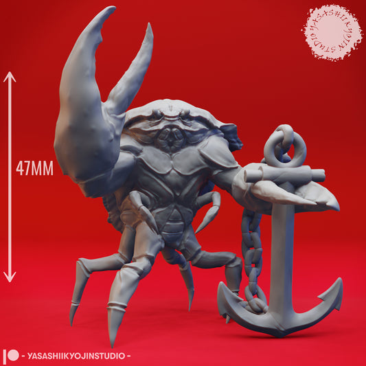 Crabfolk - Anchor - 3D Printed Mini for Tabletop Gaming, Dungeons and Dragons, Pathfinder, Kings of War and other RPG's