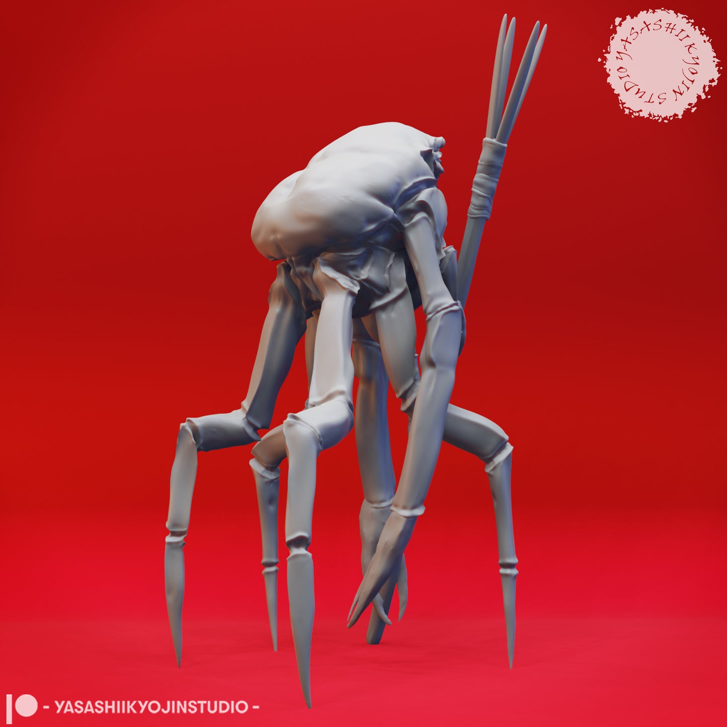 Crabfolk - Spear - 3D Printed Mini for Tabletop Gaming, Dungeons and Dragons, Pathfinder, Kings of War and other RPG's