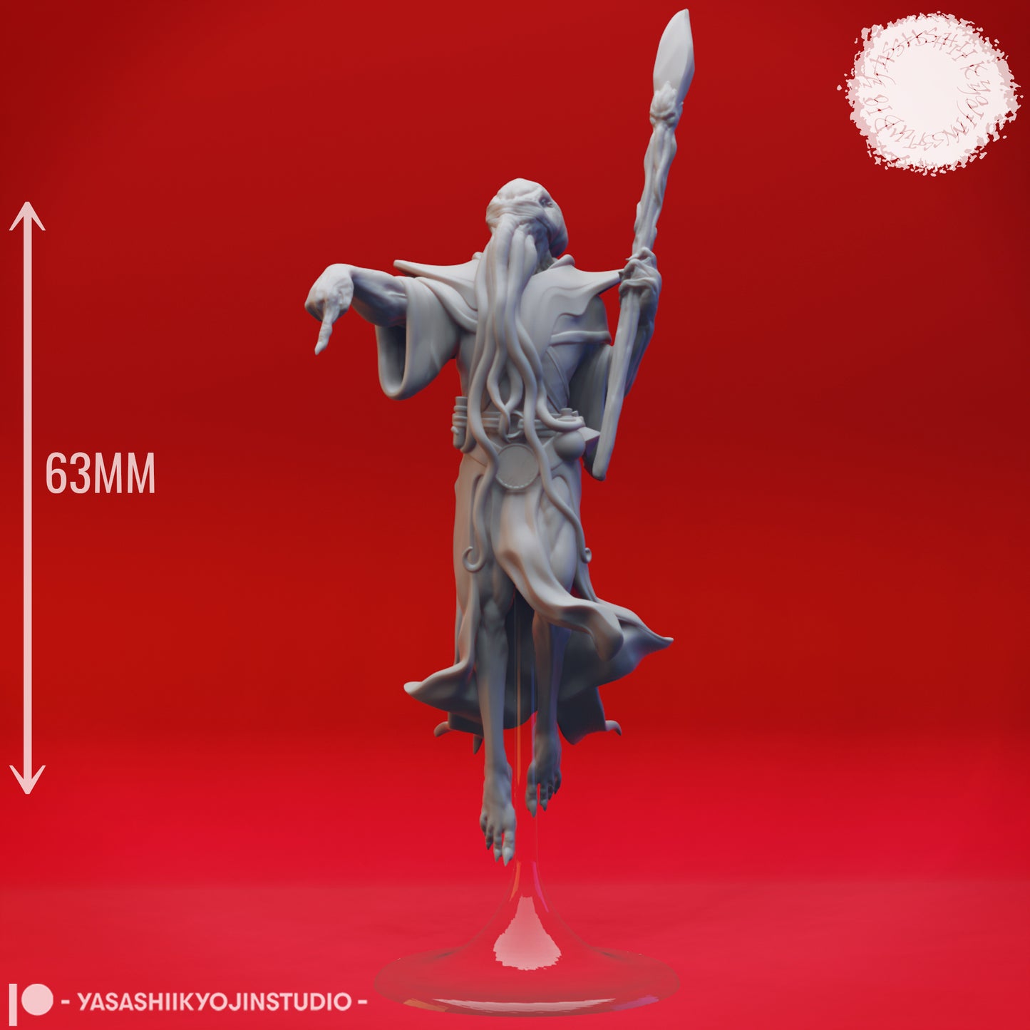 Mind Flayer - Priest - 3D Printed Mini for Tabletop Gaming, Dungeons and Dragons, Pathfinder, Kings of War and other RPG's