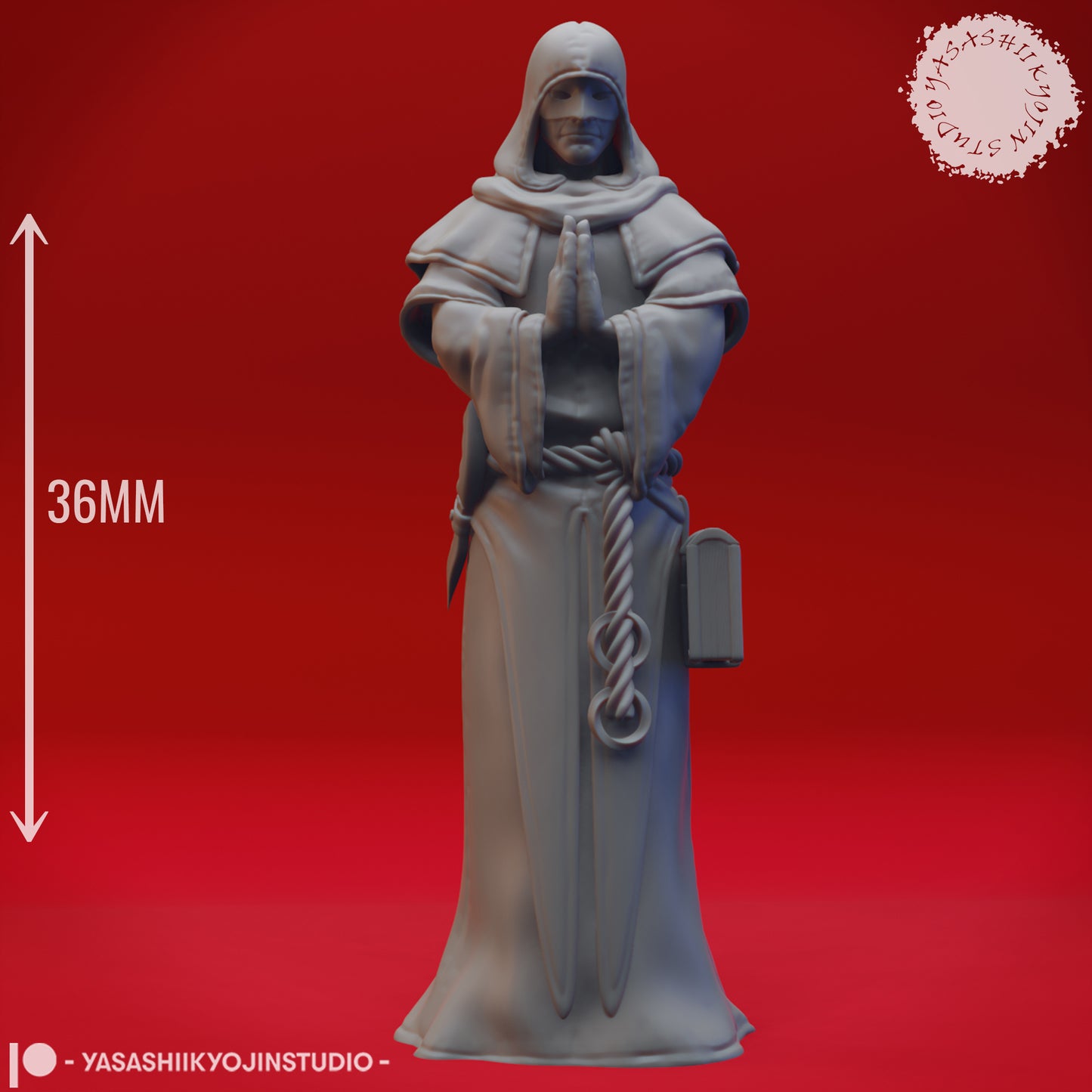 Cultist - Praying - 3D Printed Mini for Tabletop Gaming, Dungeons and Dragons, Pathfinder, Kings of War and other RPG's