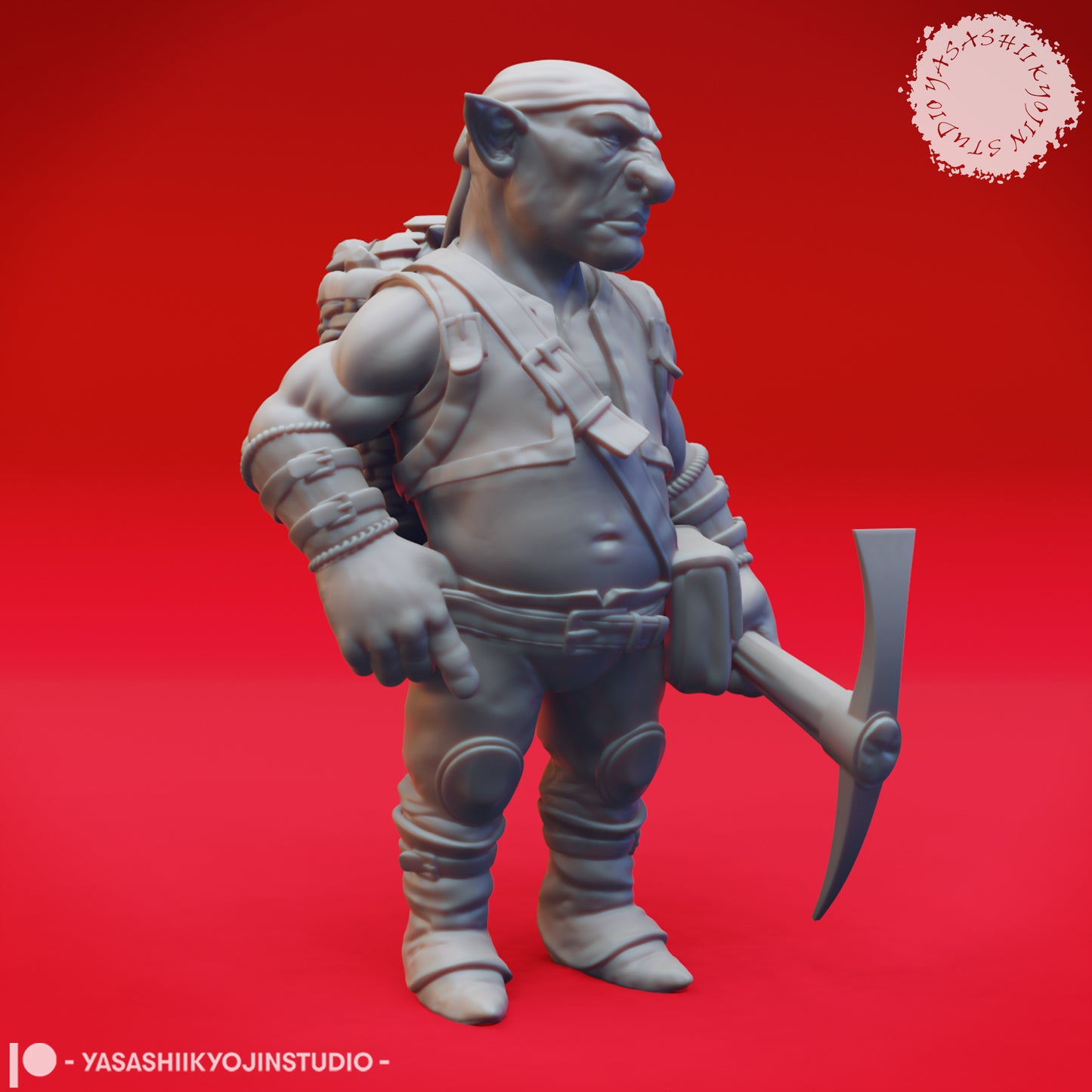 Deep Gnome - Miner - Tabletop Miniature (Pre-Supported STL)