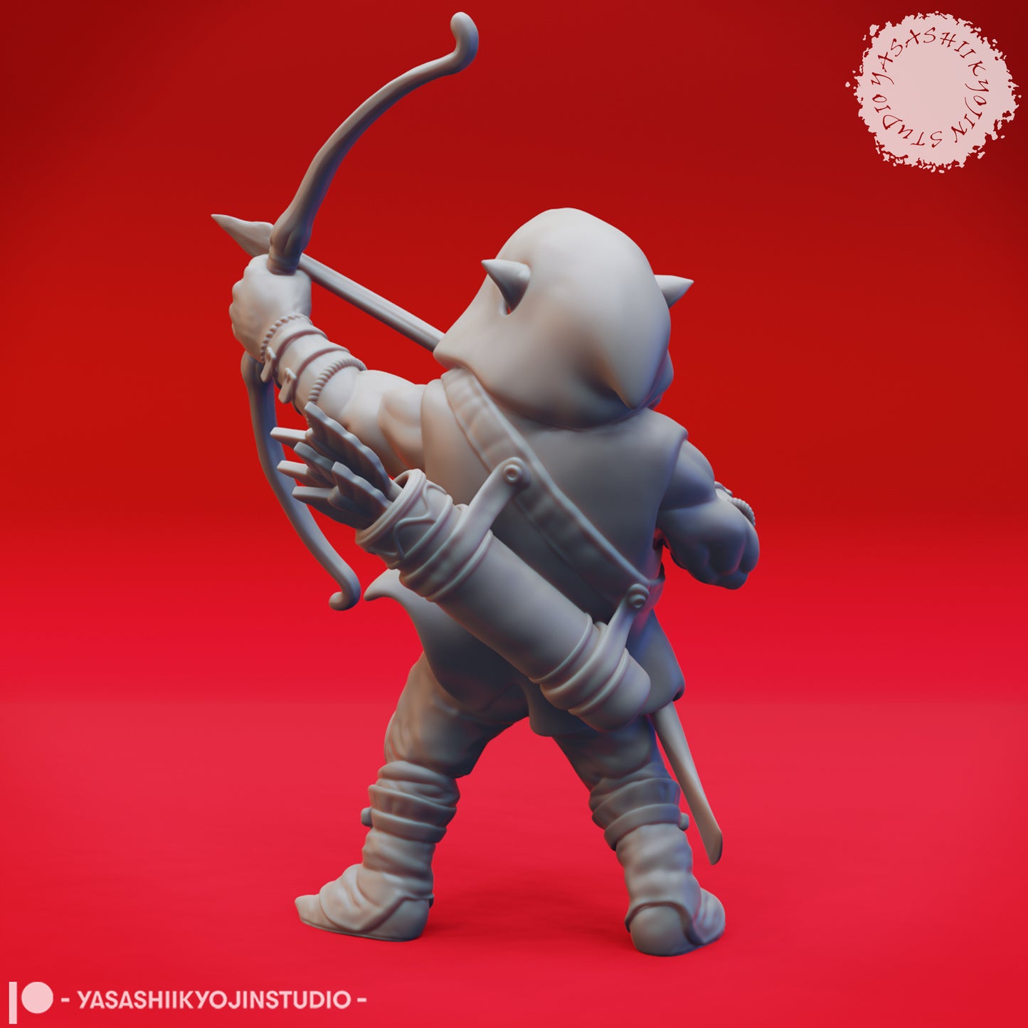 Deep Gnome - Archer - Tabletop Miniature (Pre-Supported STL)