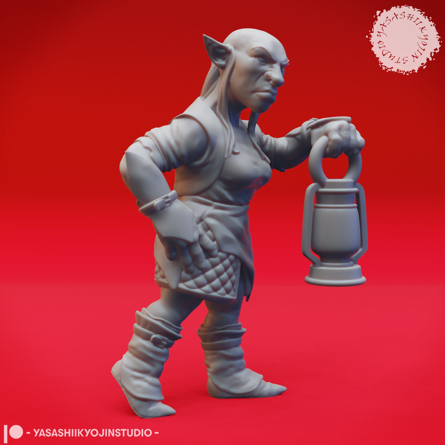 Deep Gnome - Lantern - Tabletop Miniature (Pre-Supported STL)