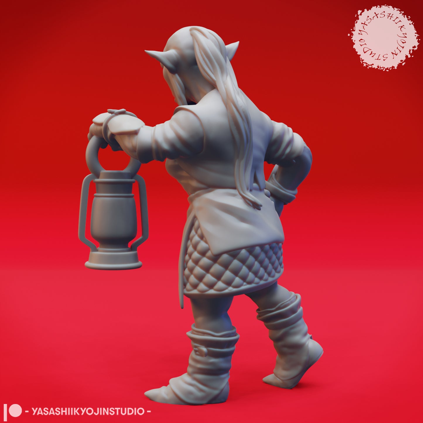 Deep Gnome - Lantern - Tabletop Miniature (Pre-Supported STL)