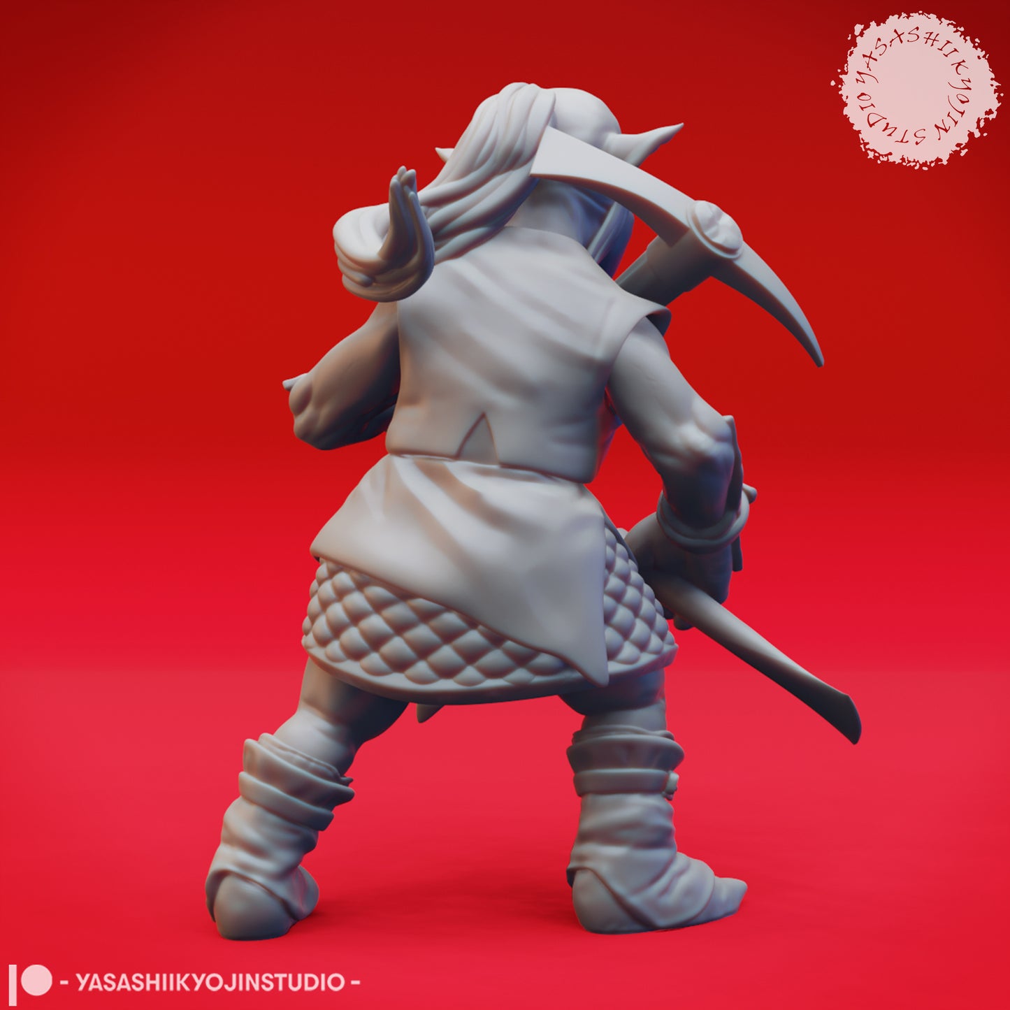 Deep Gnome - Pickaxe - Tabletop Miniature (Pre-Supported STL)