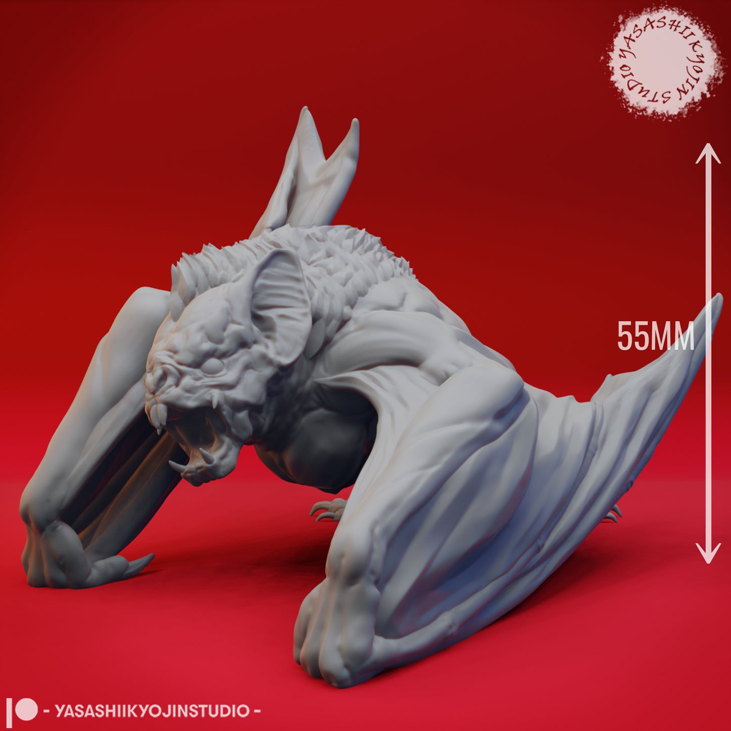 Dire Bat - 3D Printed Mini for Tabletop Gaming, Dungeons and Dragons, Pathfinder, Kings of War and other RPG's