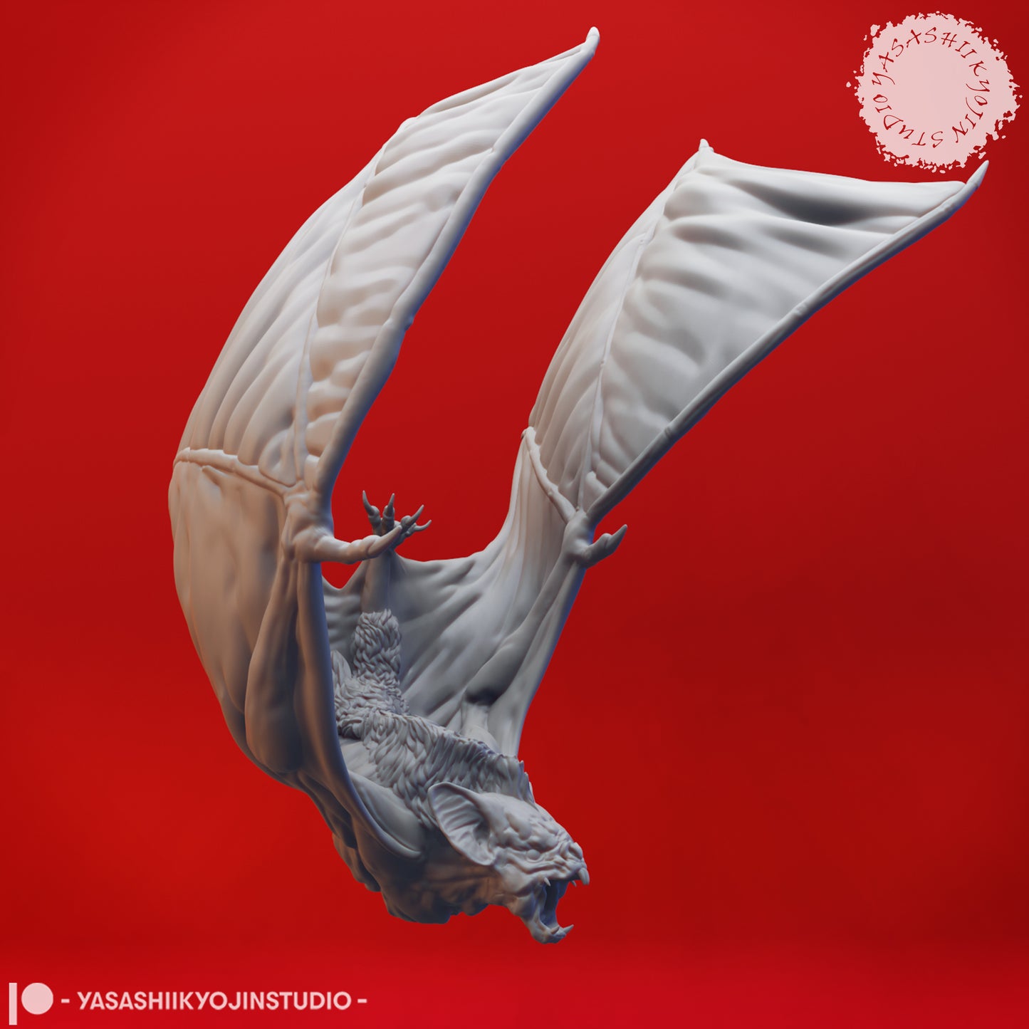 Dire Bat - Swooping - 3D Printed Mini for Tabletop Gaming, Dungeons and Dragons, Pathfinder, Kings of War and other RPG's