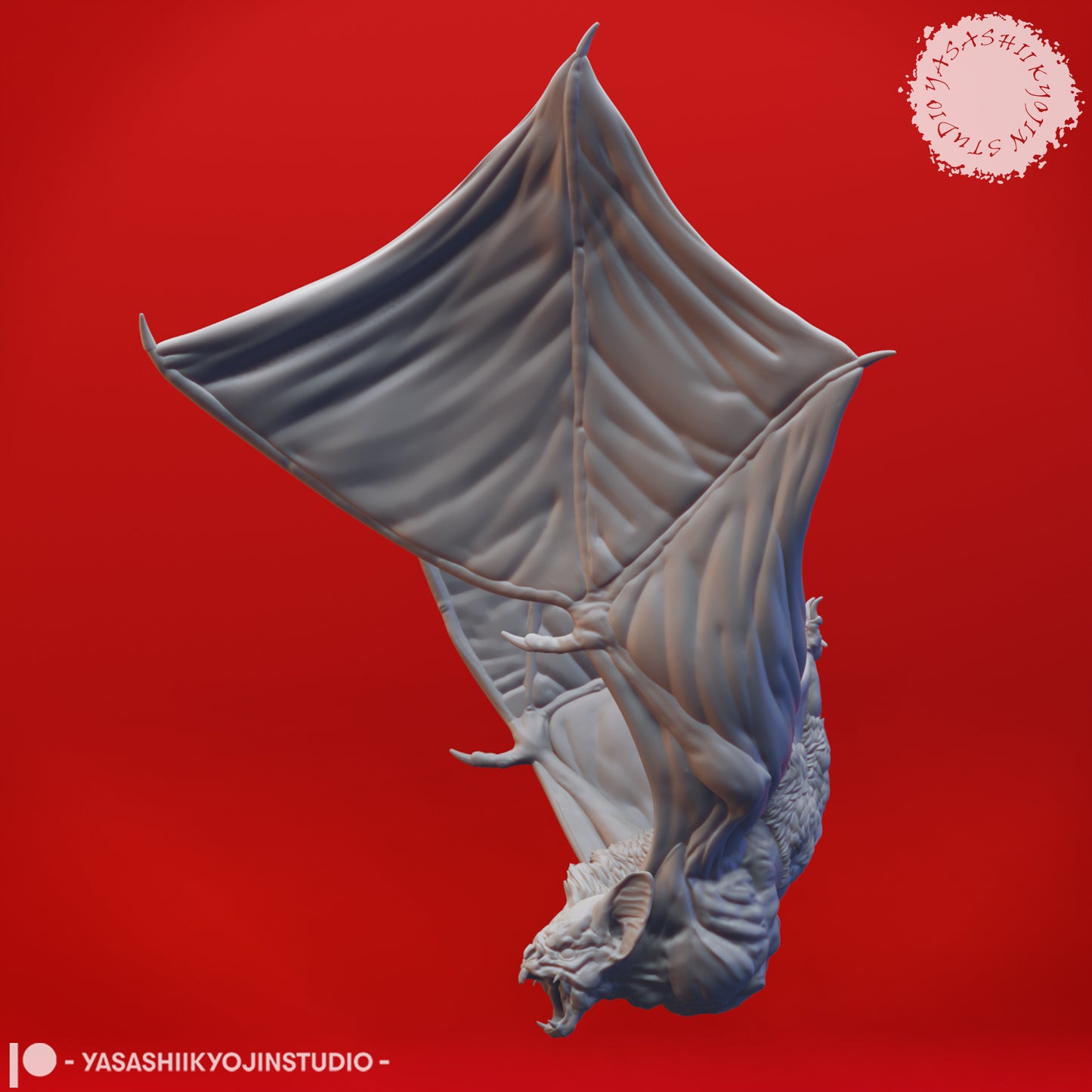 Dire Bat - Swooping - 3D Printed Mini for Tabletop Gaming, Dungeons and Dragons, Pathfinder, Kings of War and other RPG's