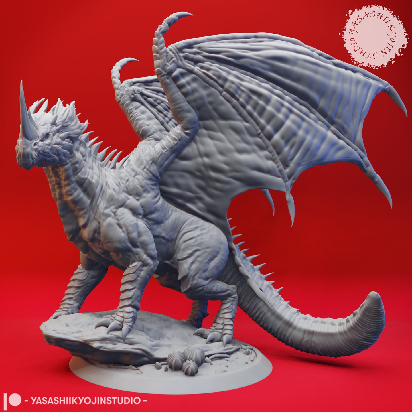 Dragon - Adult Blue - 3D Printed Mini for Tabletop Gaming, Dungeons and Dragons, Pathfinder, Kings of War and other RPG's