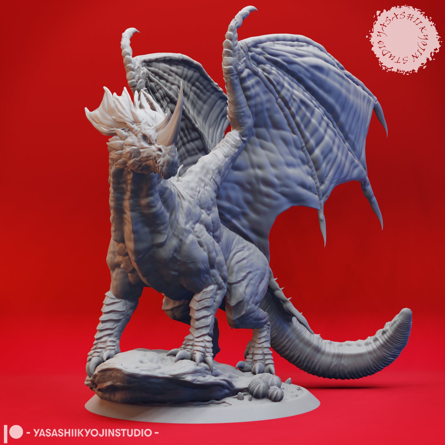 Dragon - Adult Blue - 3D Printed Mini for Tabletop Gaming, Dungeons and Dragons, Pathfinder, Kings of War and other RPG's
