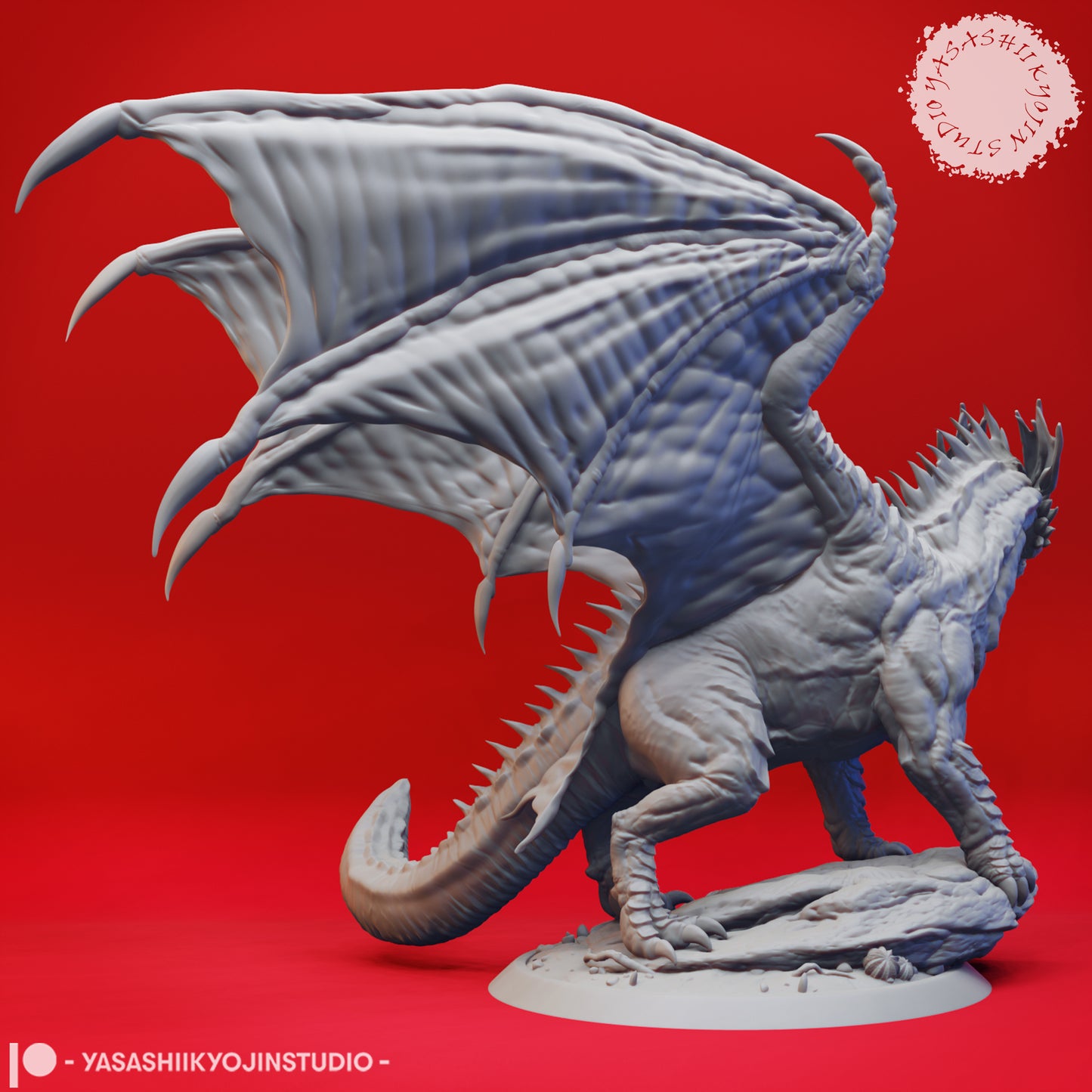 Dragon - Adult Blue - 3D Printed Mini for Tabletop Gaming, Dungeons and Dragons, Pathfinder, Kings of War and other RPG's