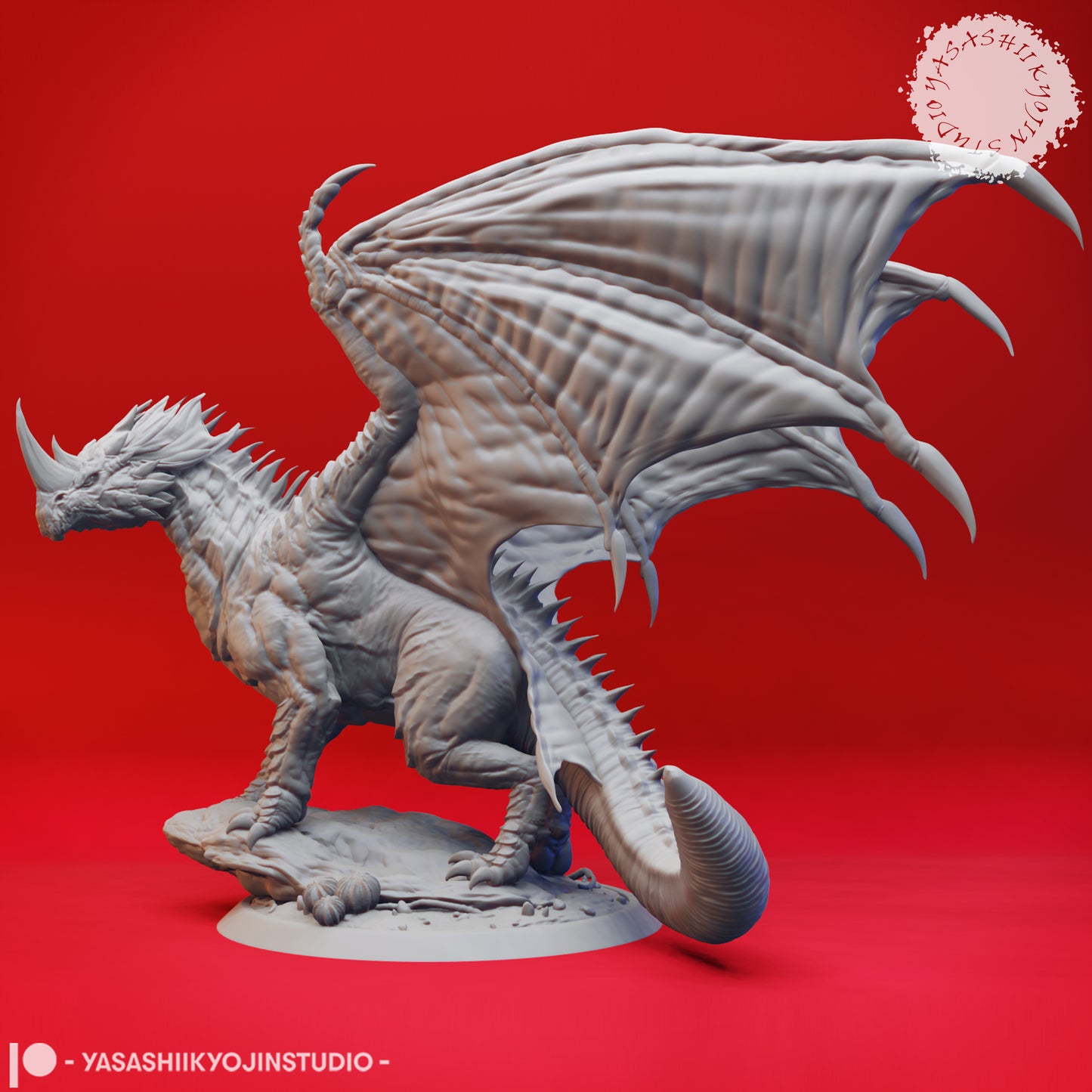 Dragon - Adult Blue - 3D Printed Mini for Tabletop Gaming, Dungeons and Dragons, Pathfinder, Kings of War and other RPG's