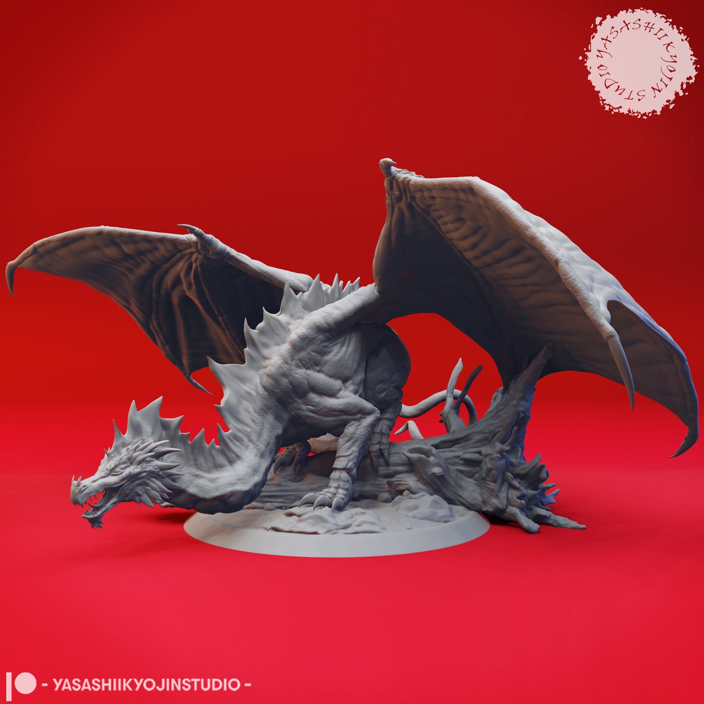 Dragon - Adult Green - 3D Printed Mini for Tabletop Gaming, Dungeons and Dragons, Pathfinder, Kings of War and other RPG's