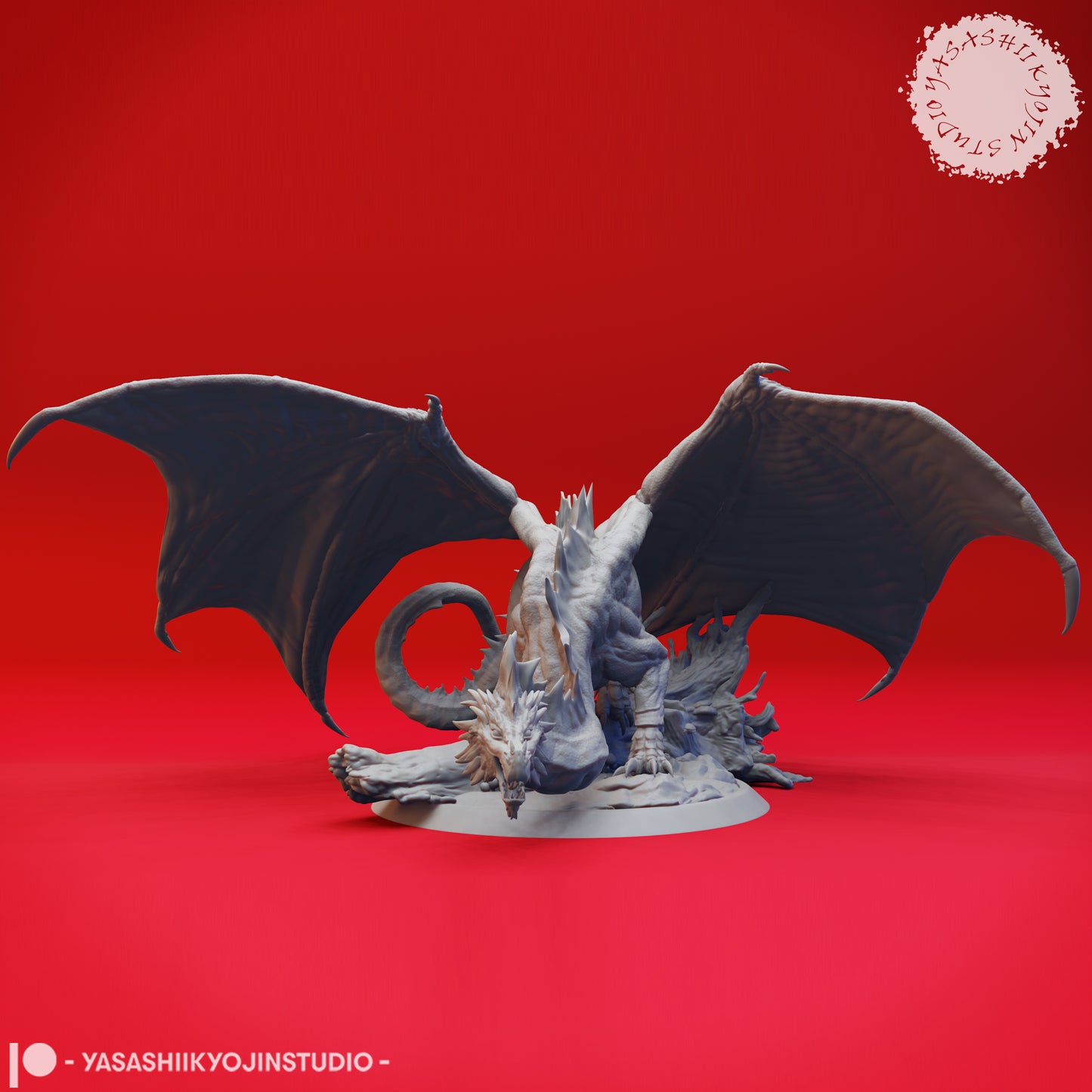 Dragon - Adult Green - 3D Printed Mini for Tabletop Gaming, Dungeons and Dragons, Pathfinder, Kings of War and other RPG's