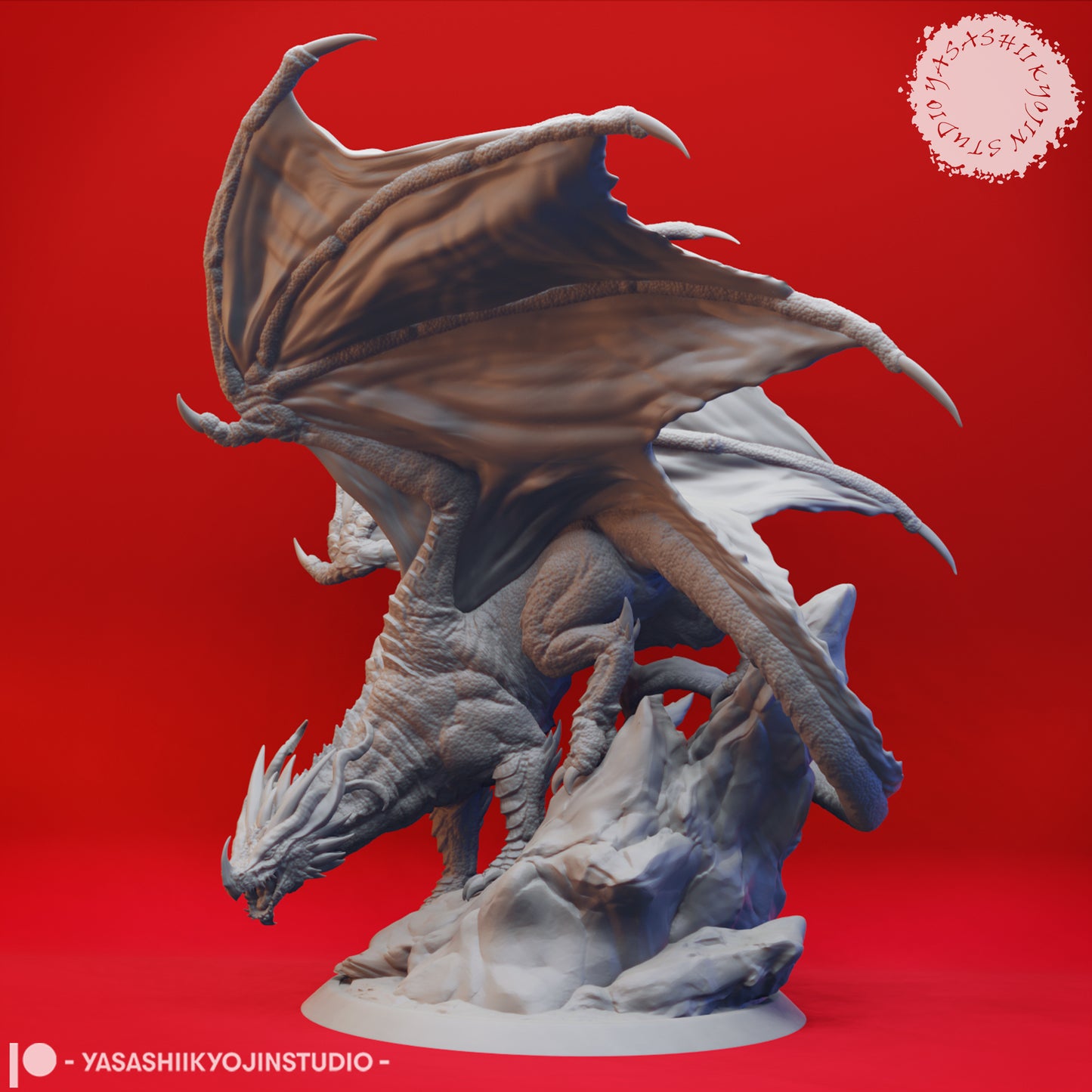 Dragon - Adult Red - 3D Printed Mini for Tabletop Gaming, Dungeons and Dragons, Pathfinder, Kings of War and other RPG's