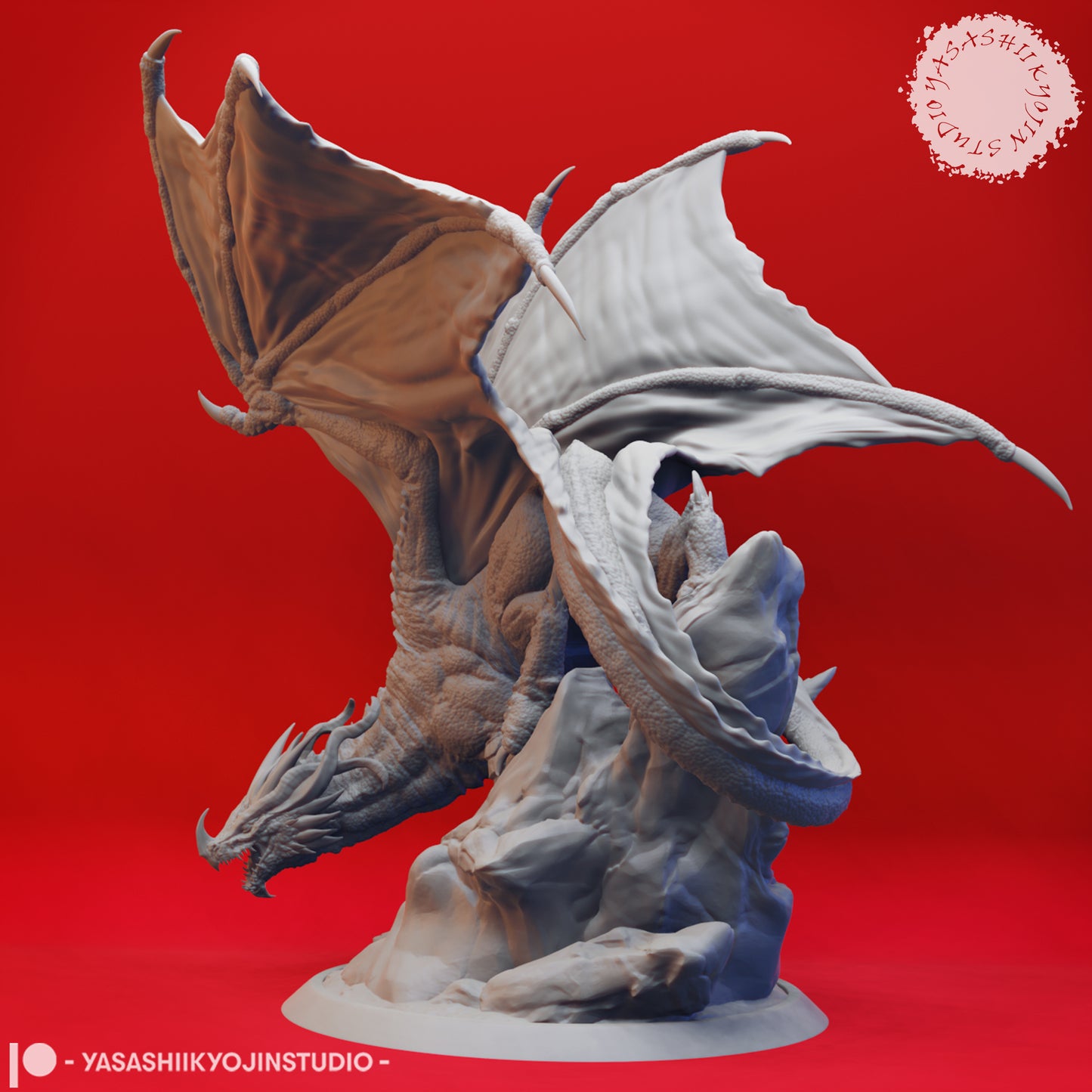 Dragon - Adult Red - 3D Printed Mini for Tabletop Gaming, Dungeons and Dragons, Pathfinder, Kings of War and other RPG's
