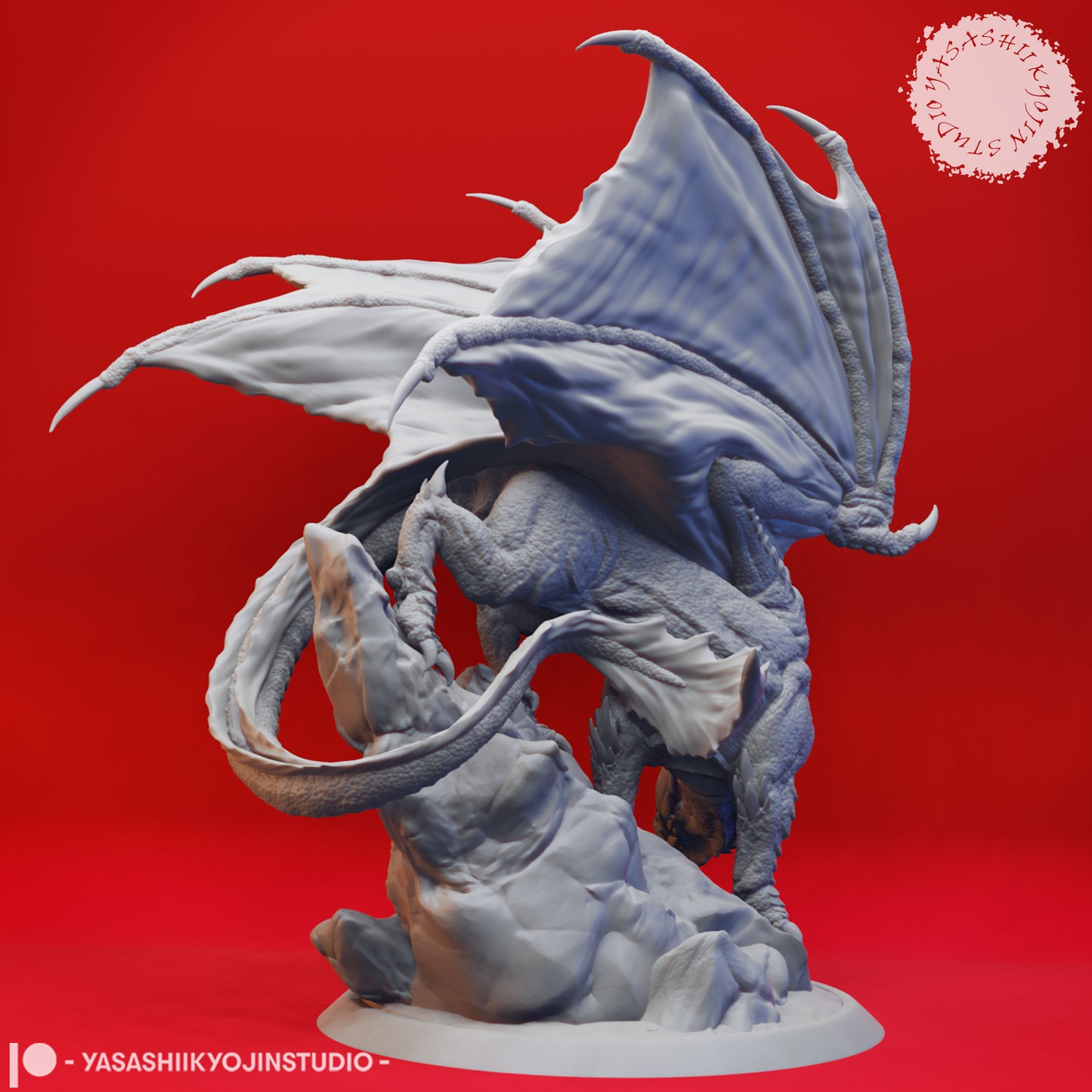 Dragon - Adult Red - 3D Printed Mini for Tabletop Gaming, Dungeons and Dragons, Pathfinder, Kings of War and other RPG's