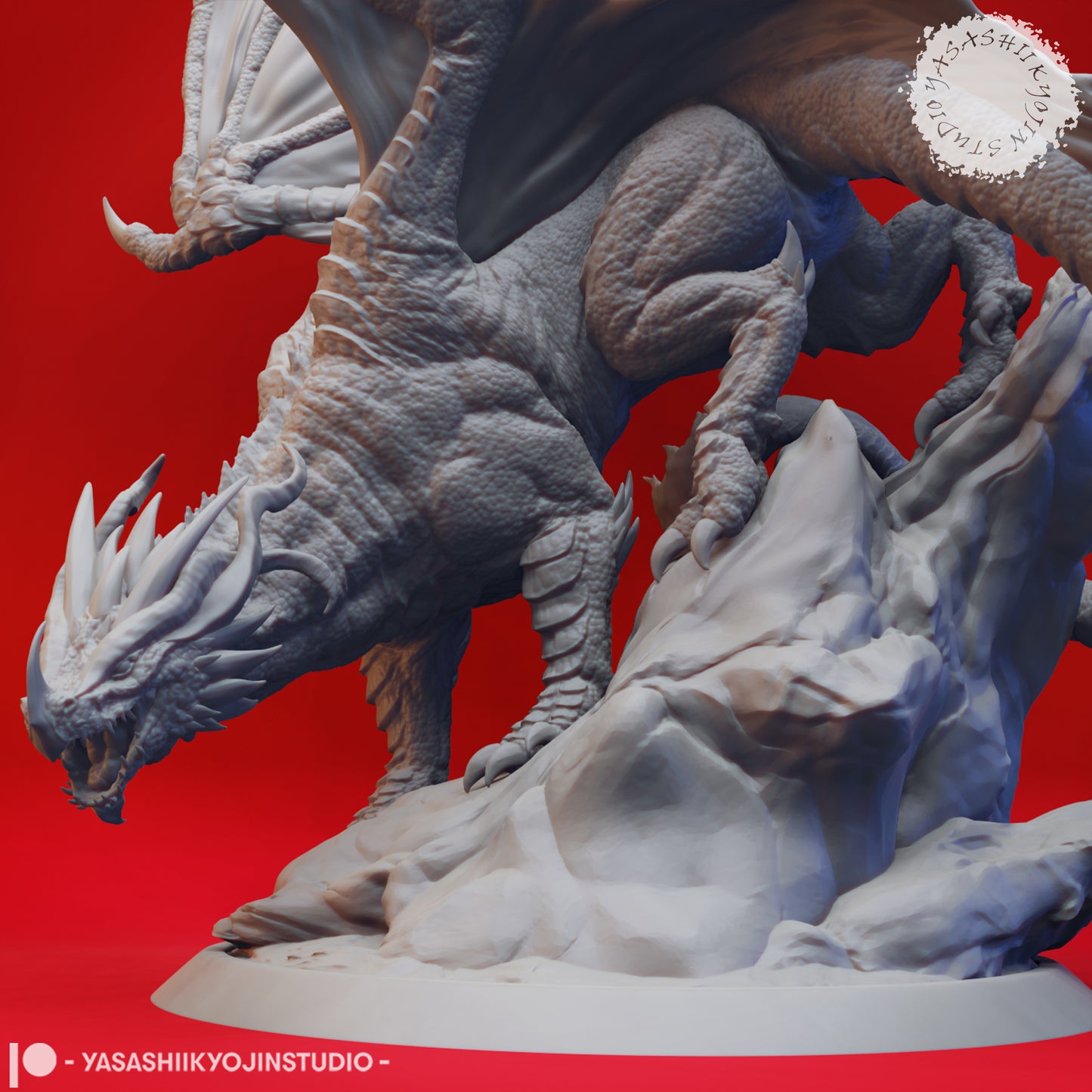 Dragon - Adult Red - 3D Printed Mini for Tabletop Gaming, Dungeons and Dragons, Pathfinder, Kings of War and other RPG's